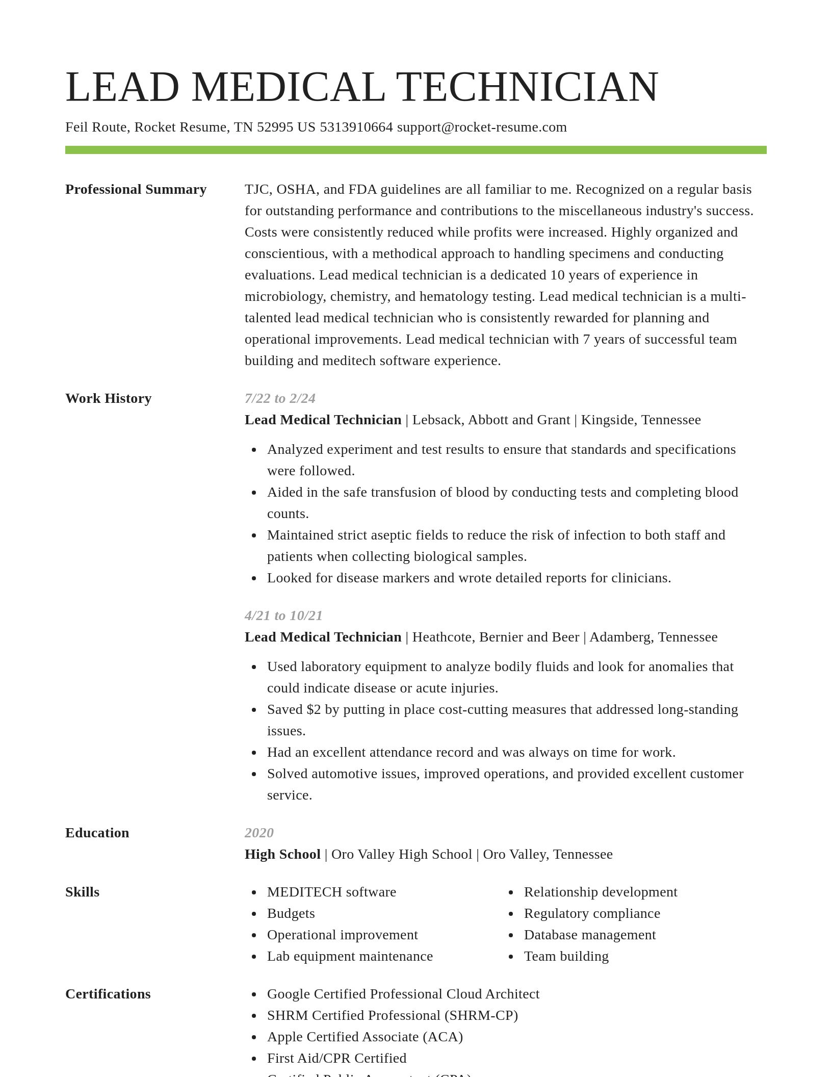 Smart resume template