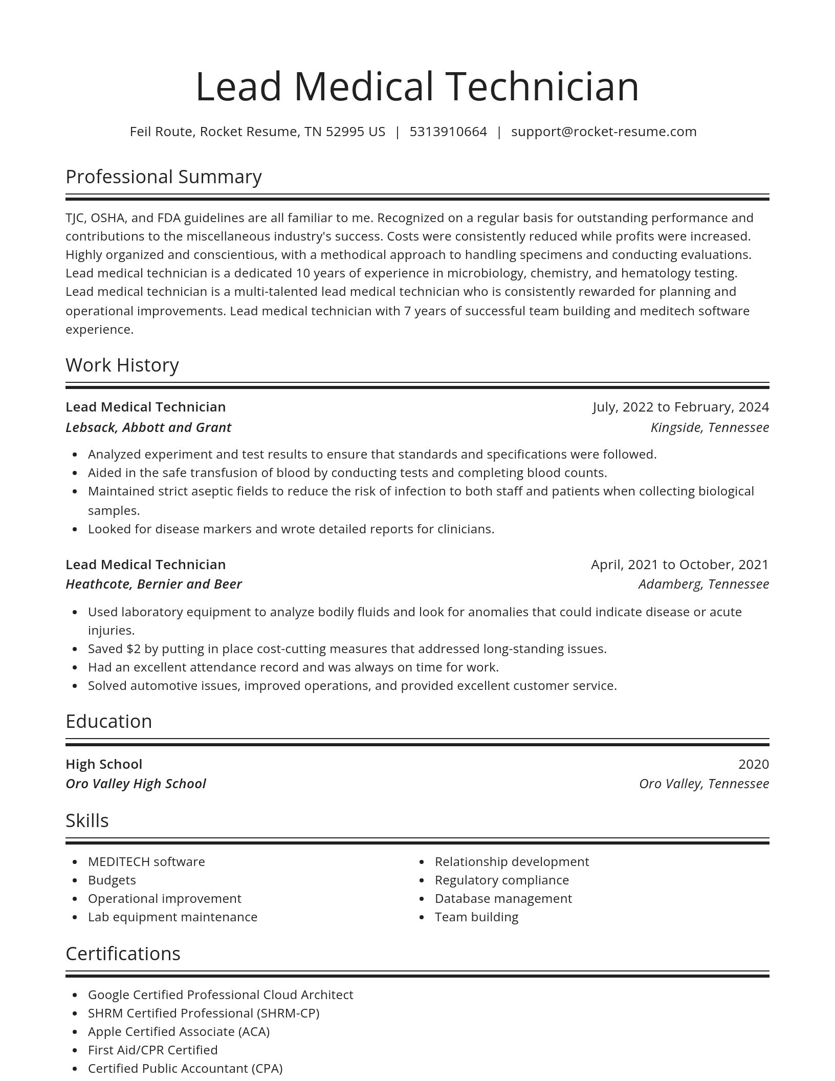 Spotlight resume template