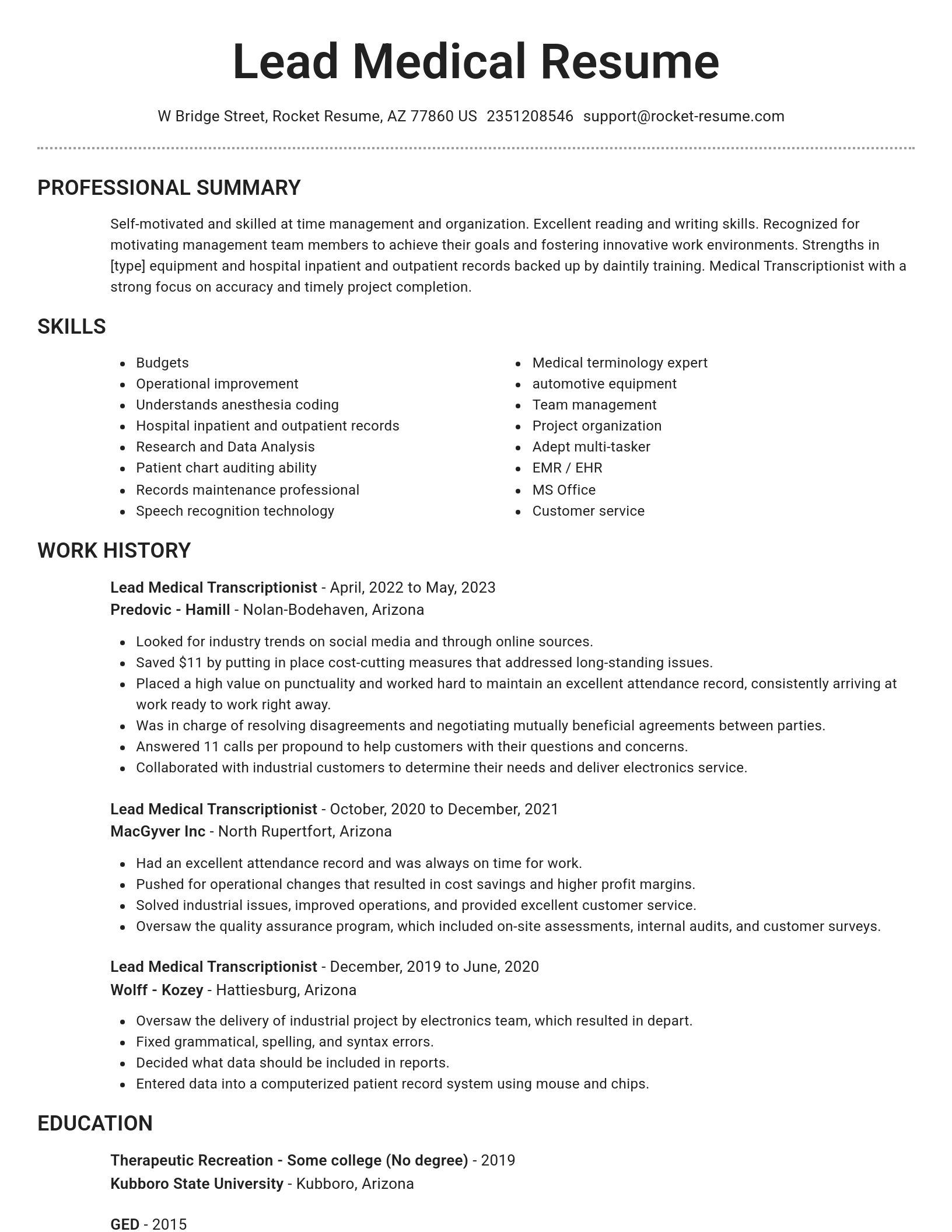 Brilliant resume template