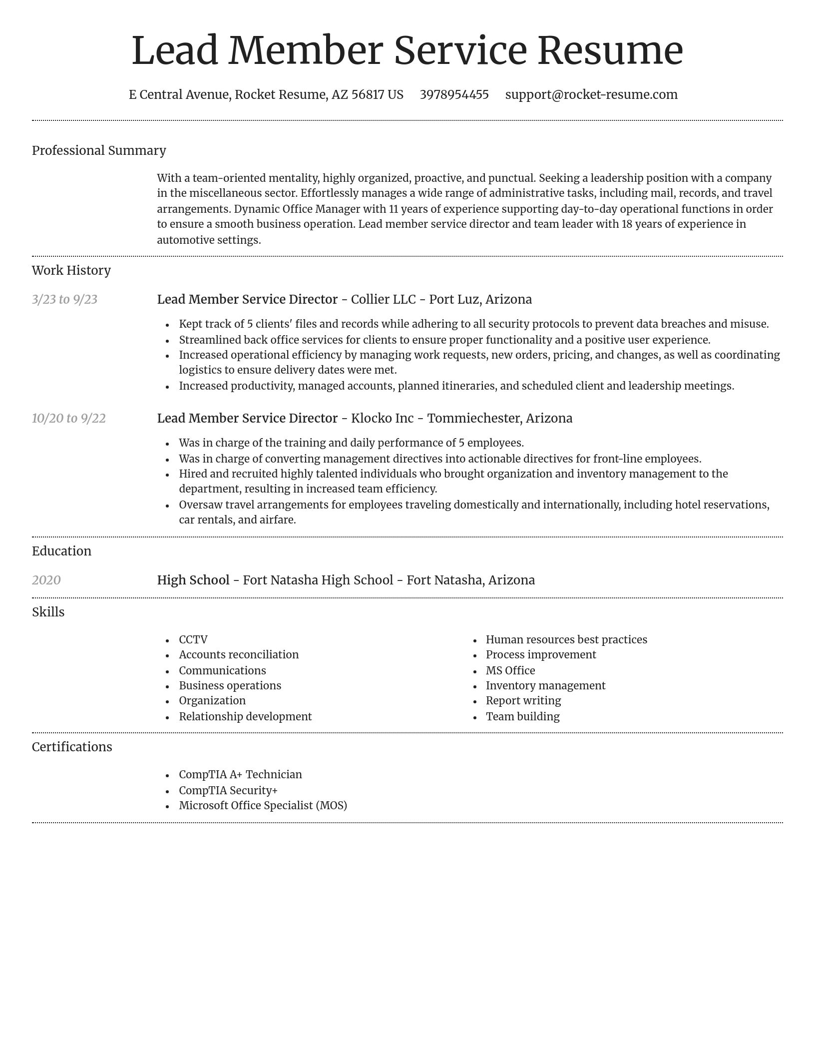 Dignified resume template