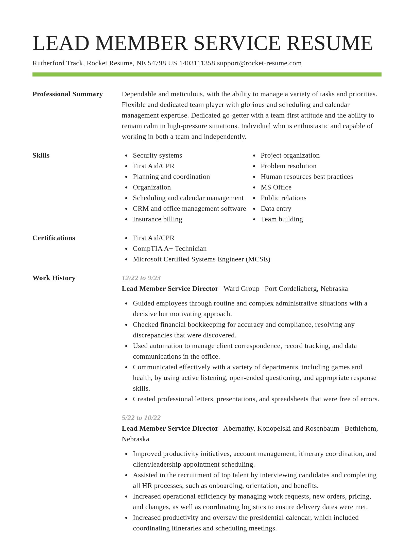 Smart resume template