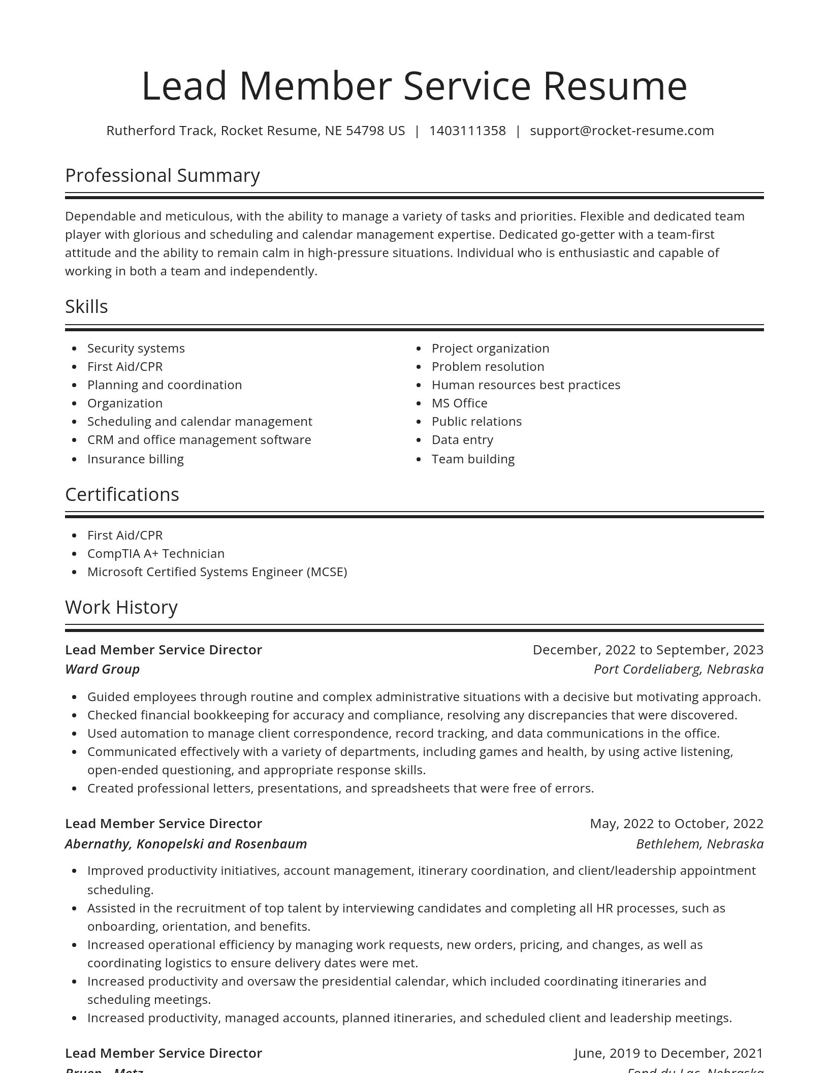 Spotlight resume template