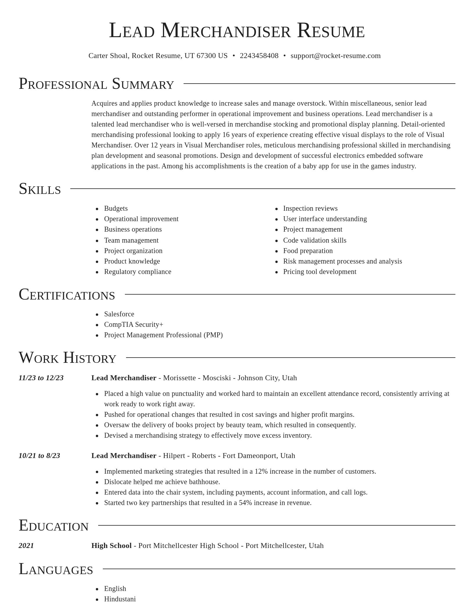 Director resume template