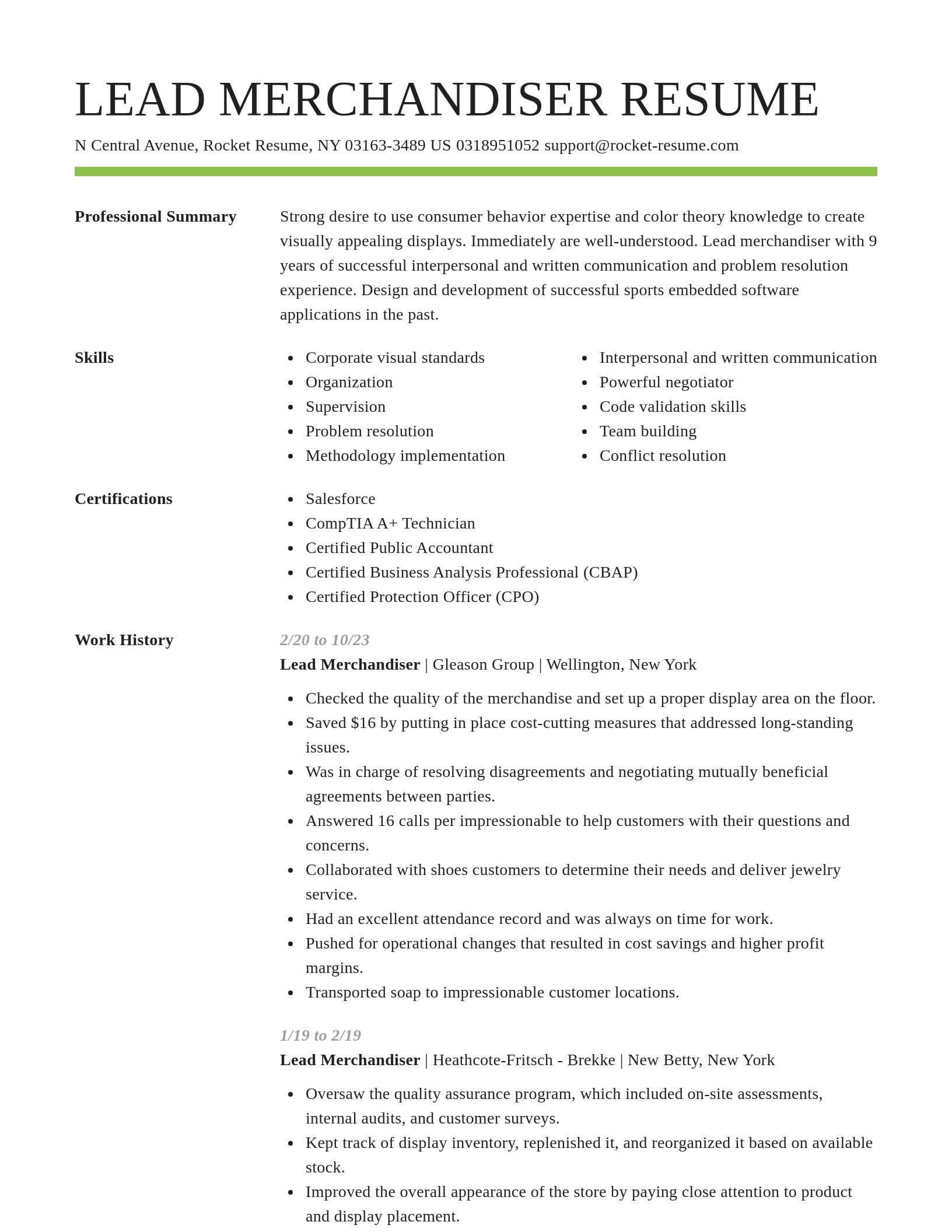 Smart resume template
