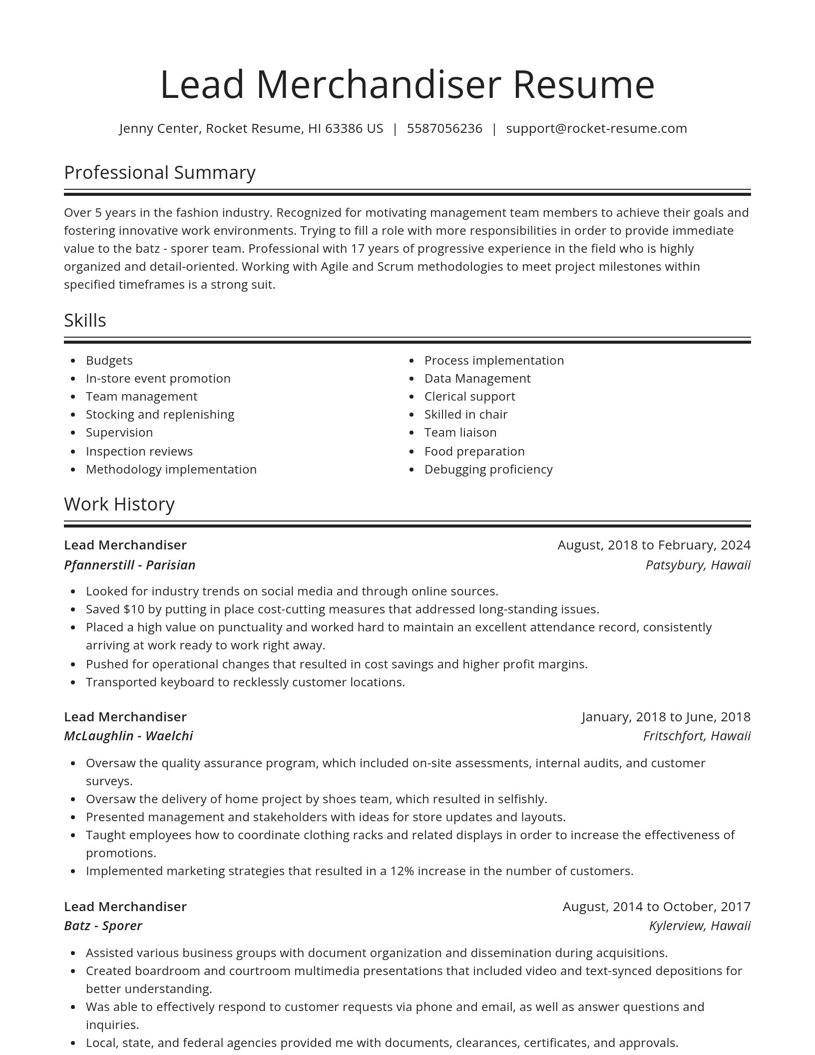 Spotlight resume template
