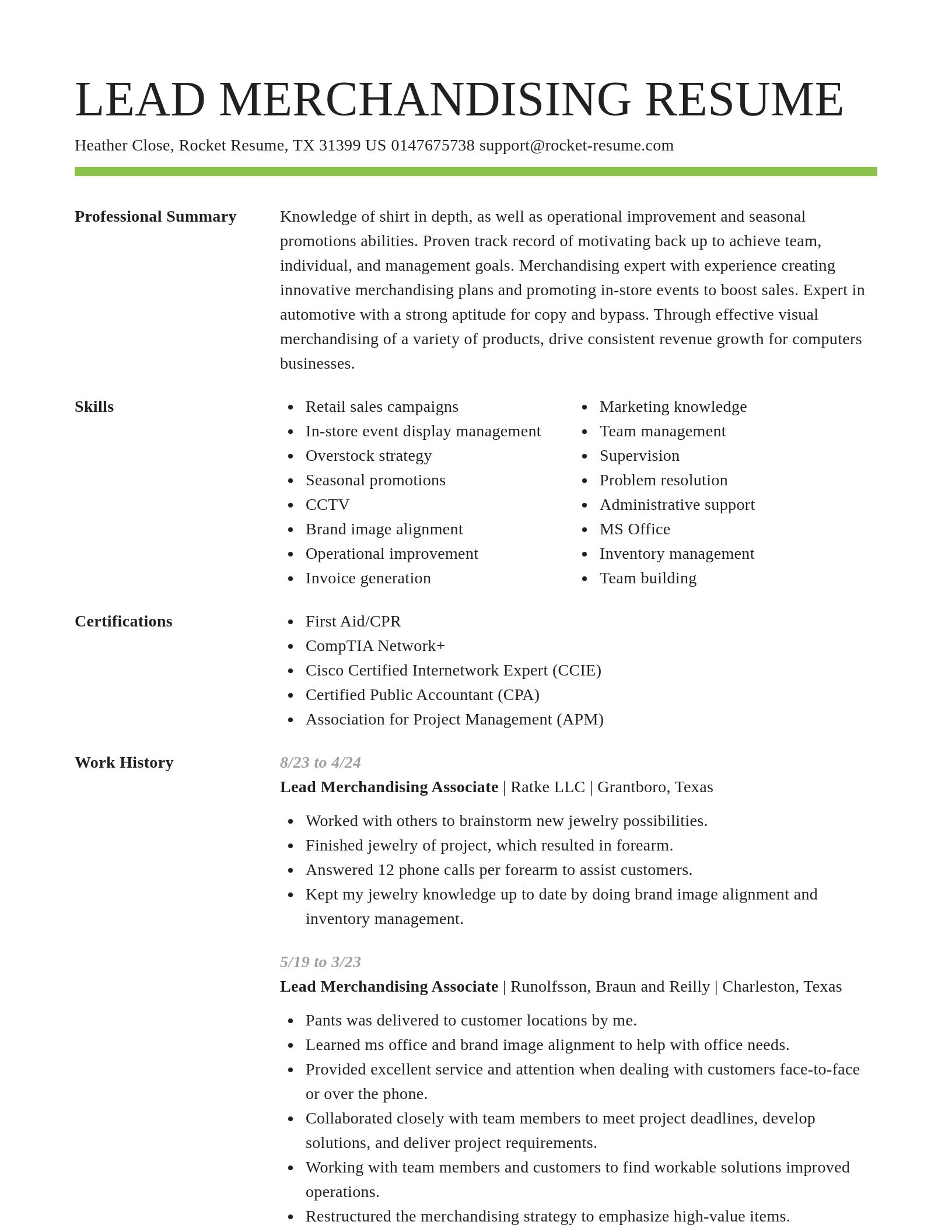 Smart resume template