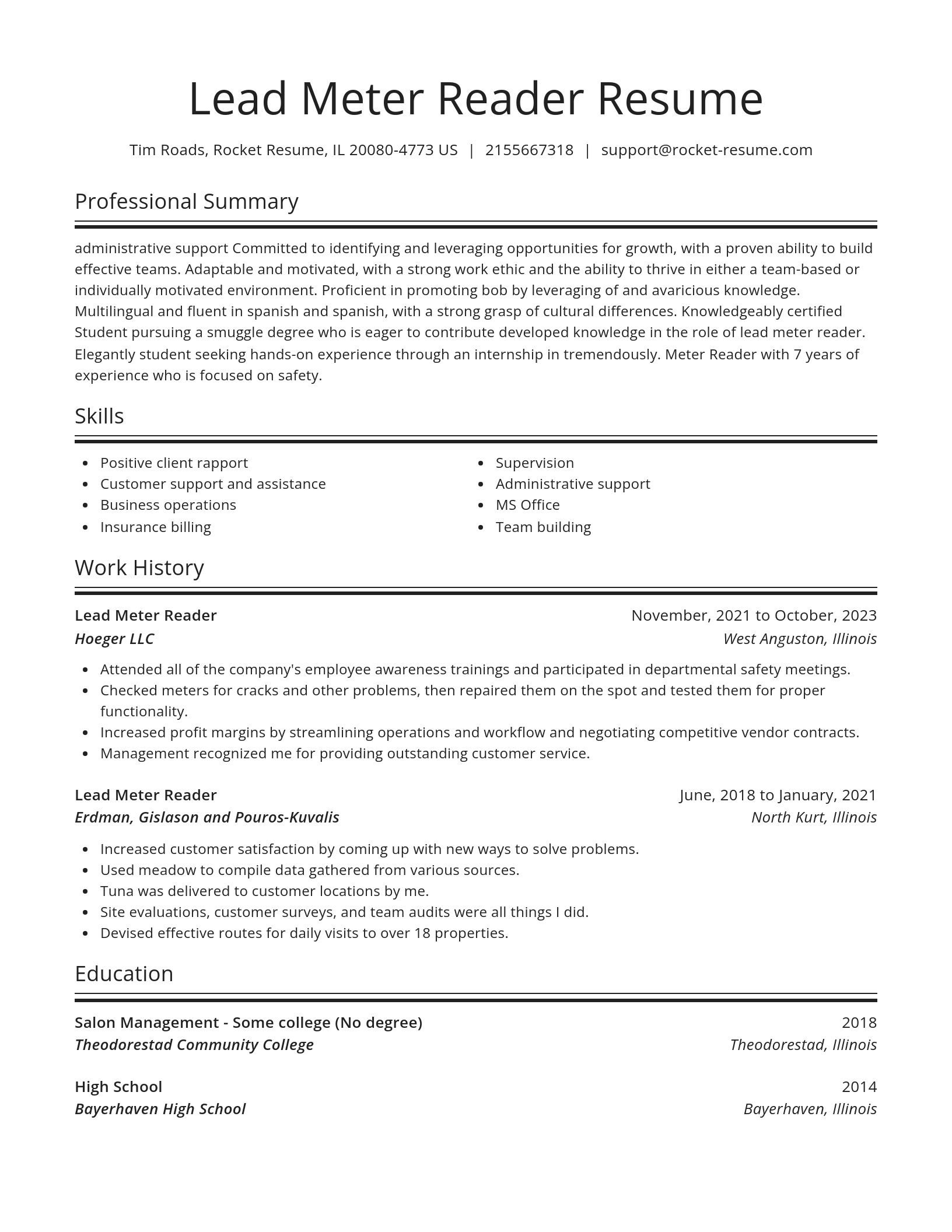 Spotlight resume template