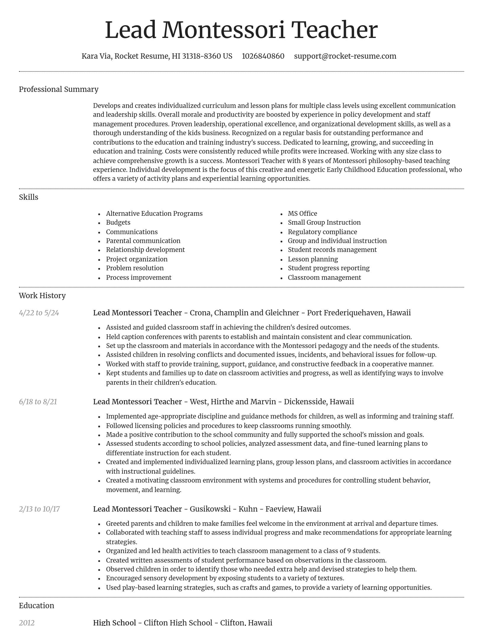 Dignified resume template