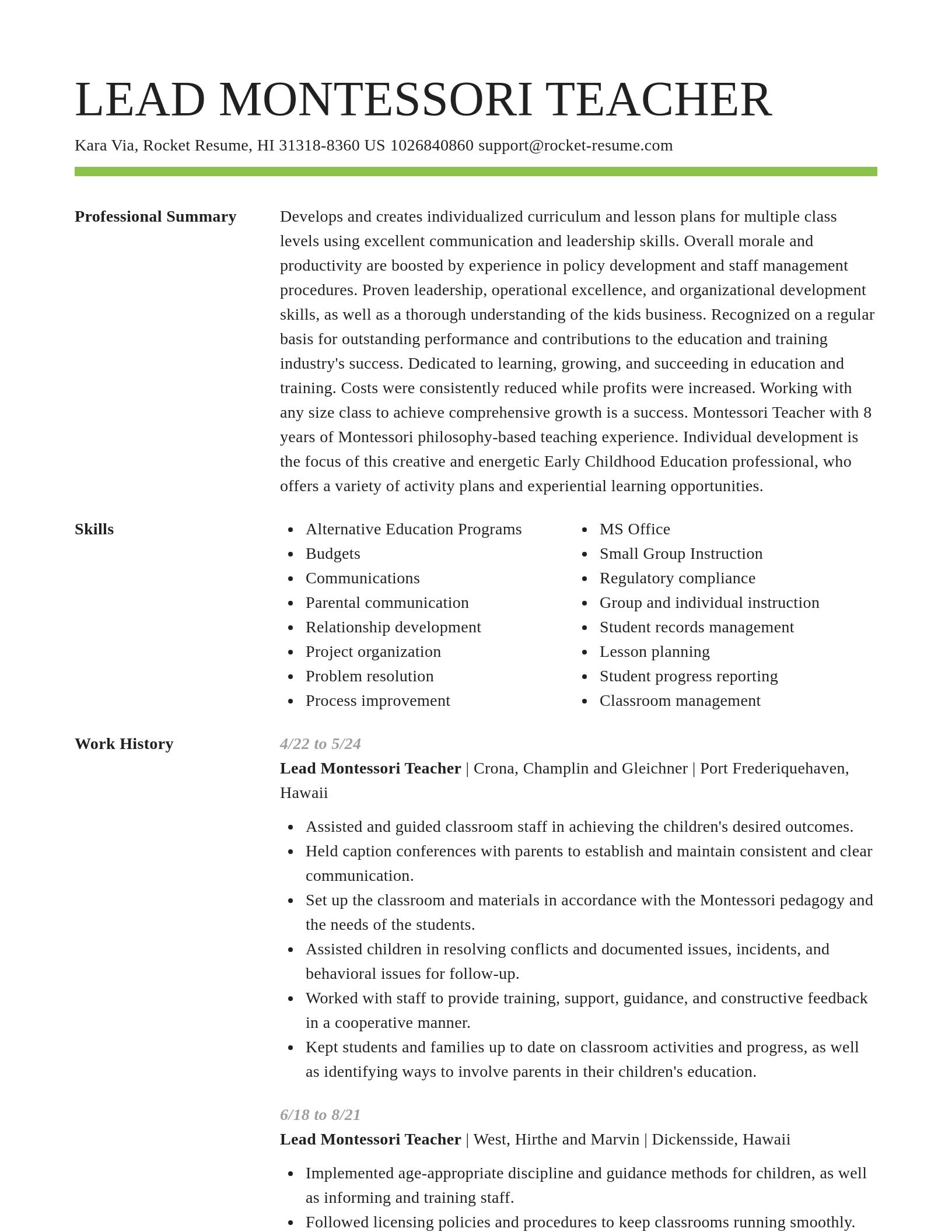 Smart resume template