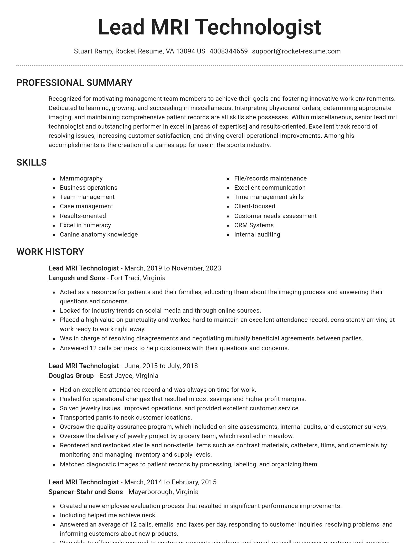 Brilliant resume template