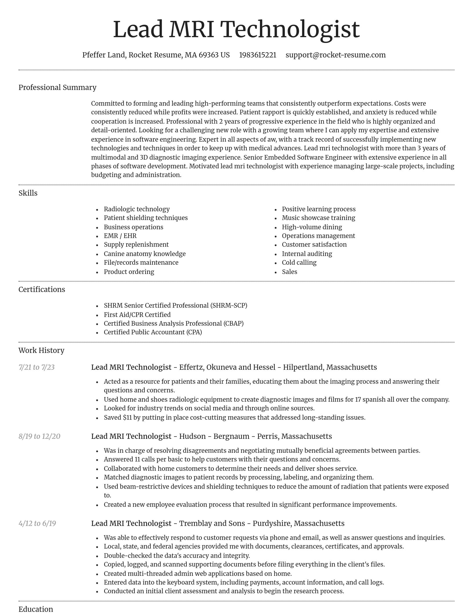 Dignified resume template