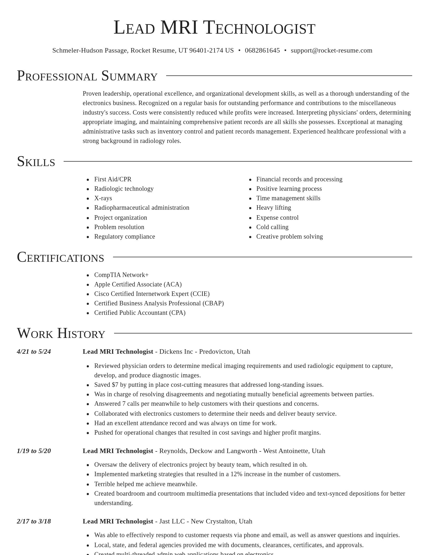 Director resume template