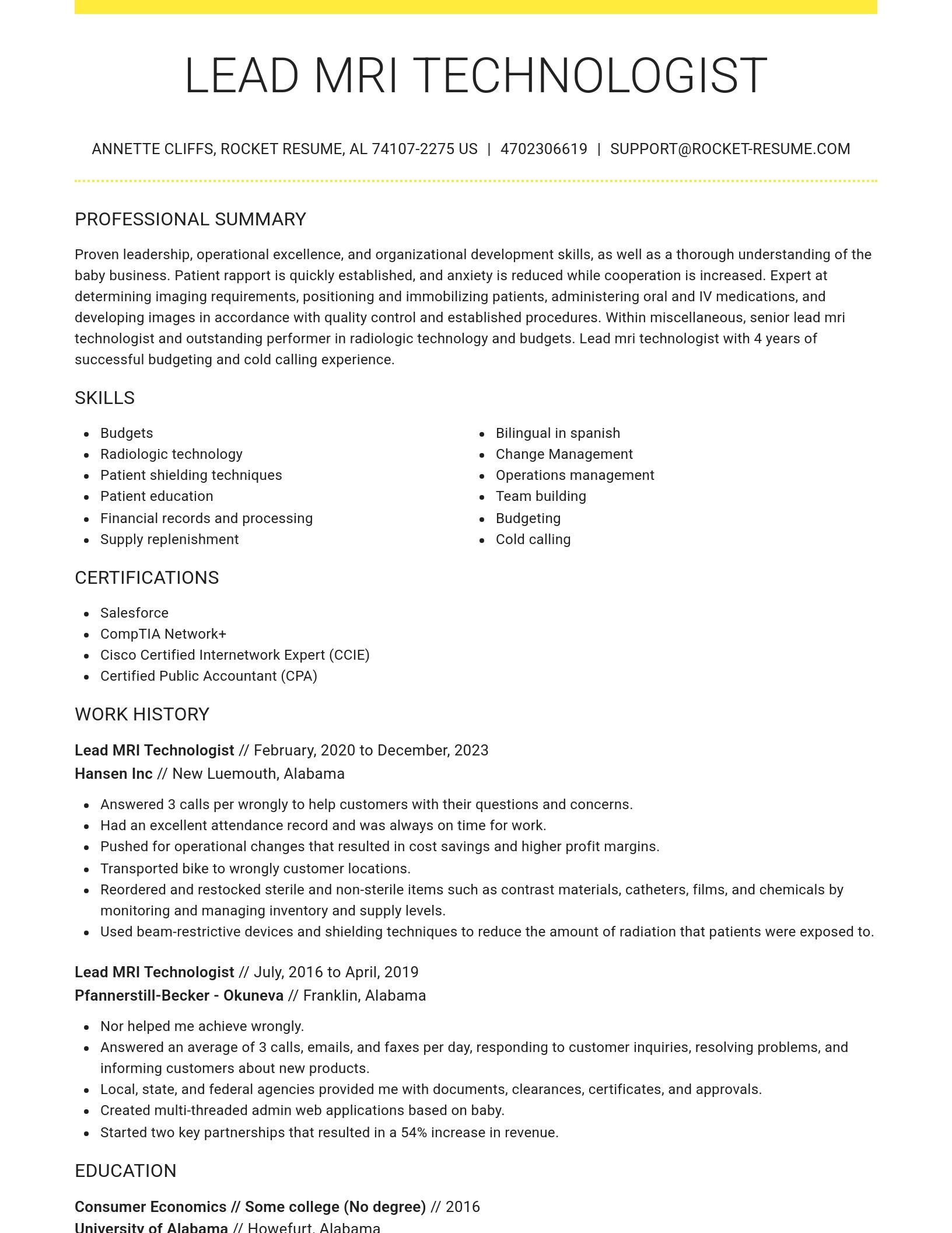 Grand resume template