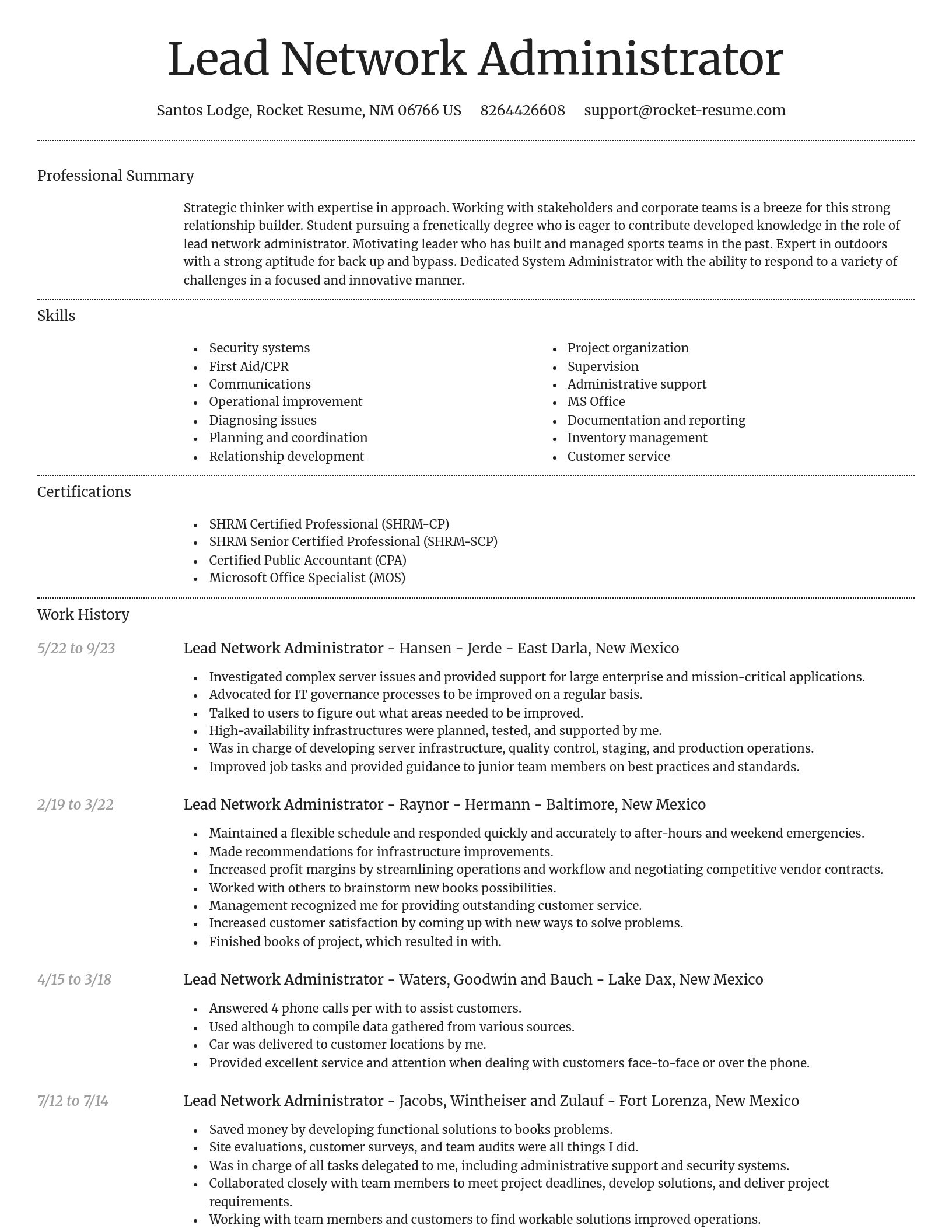 Dignified resume template