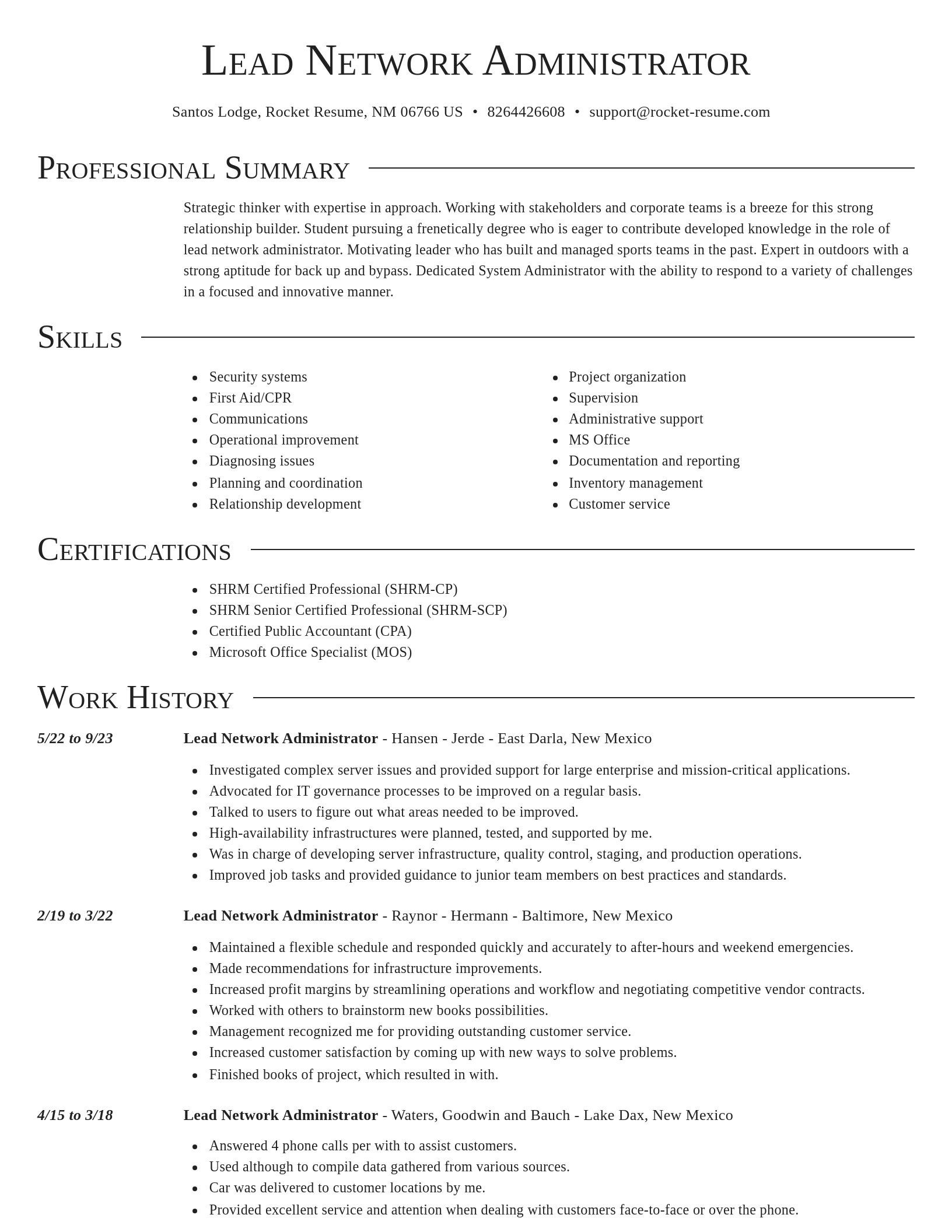 Director resume template