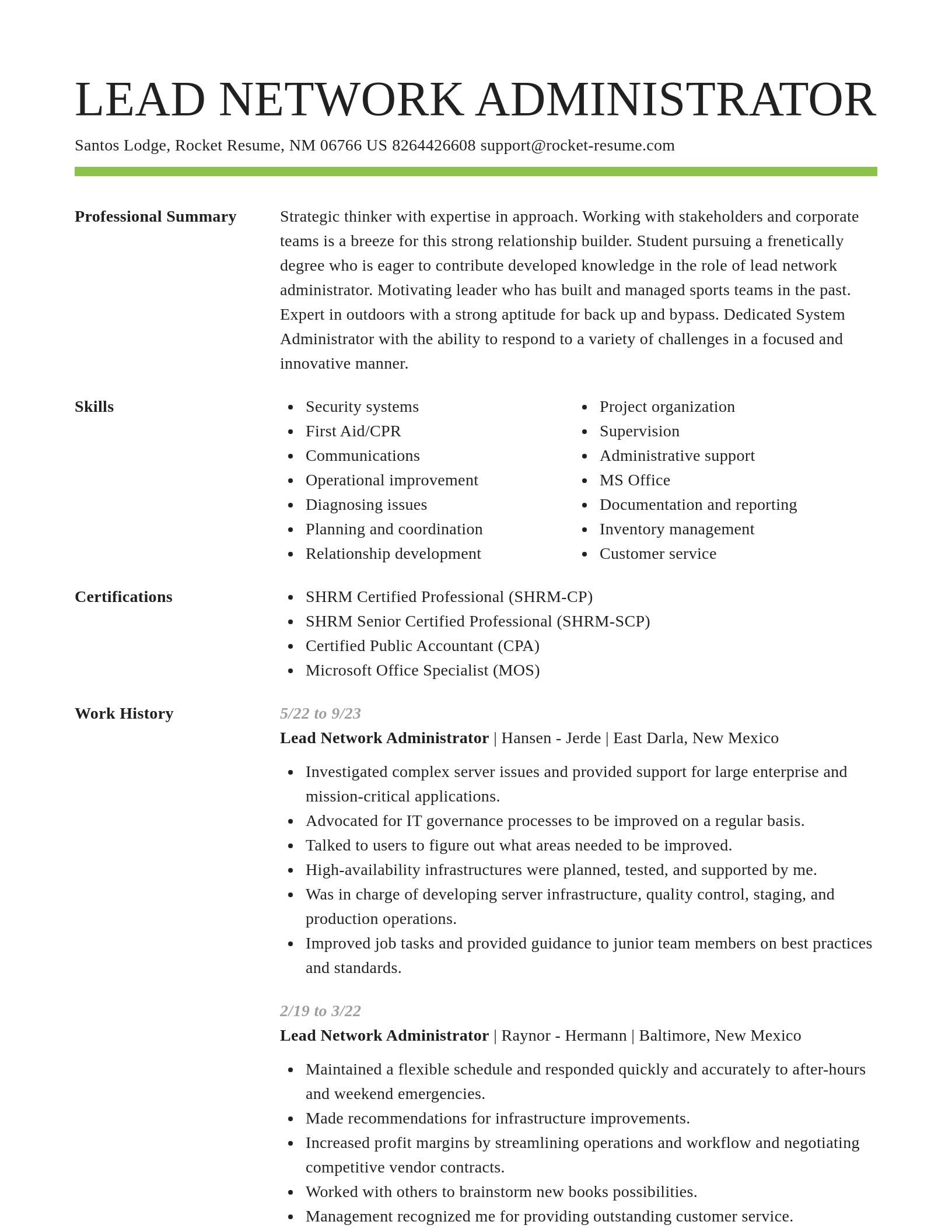 Smart resume template