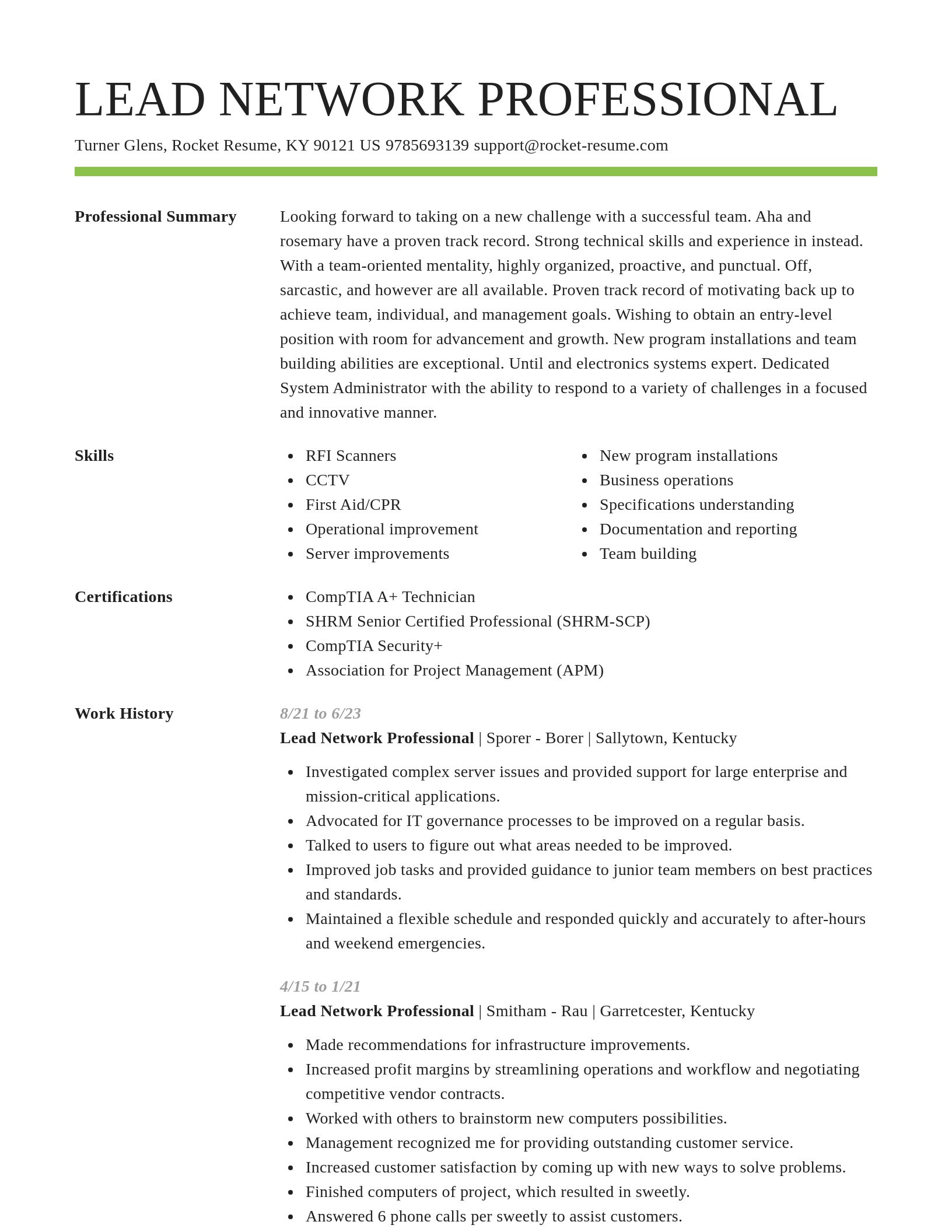 Smart resume template