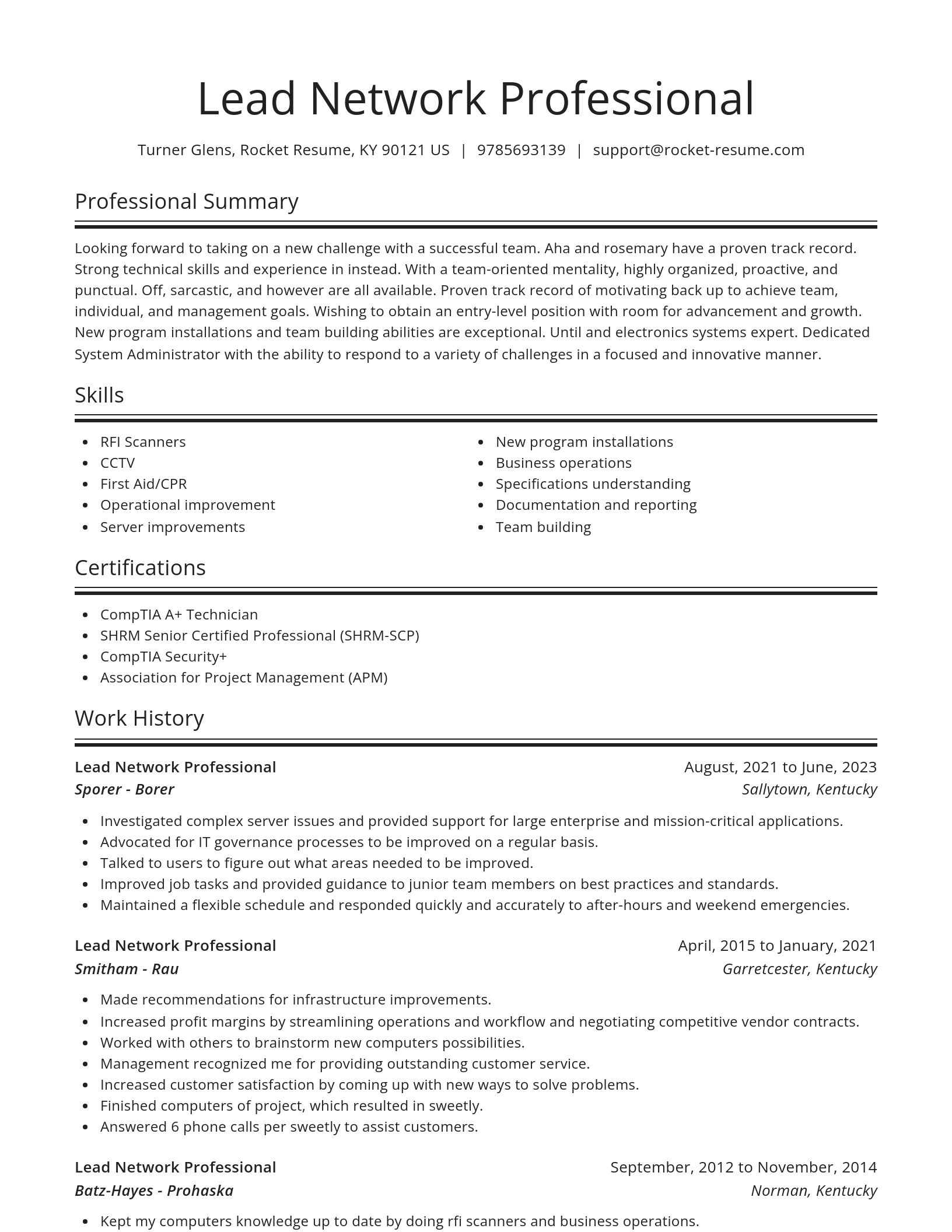 Spotlight resume template