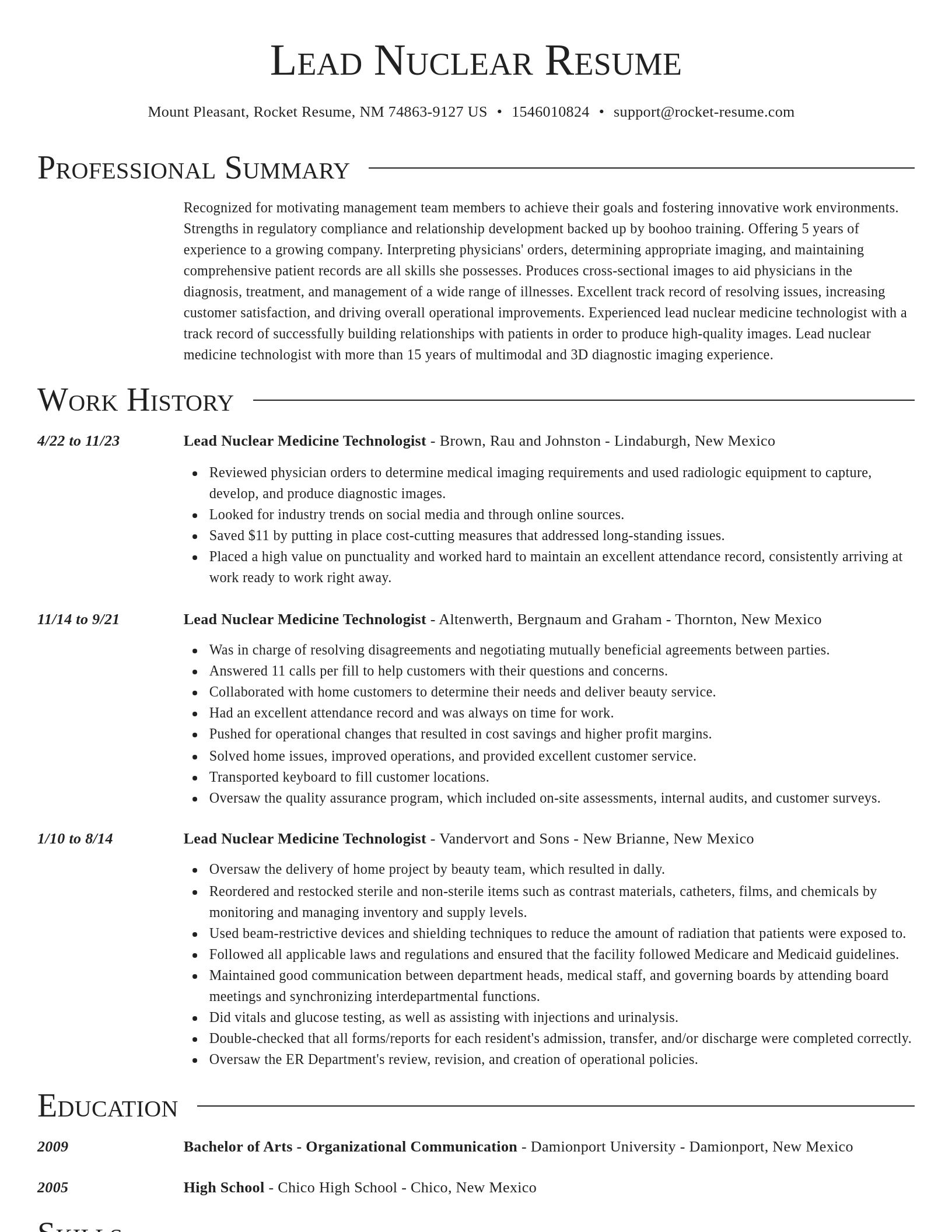 Director resume template