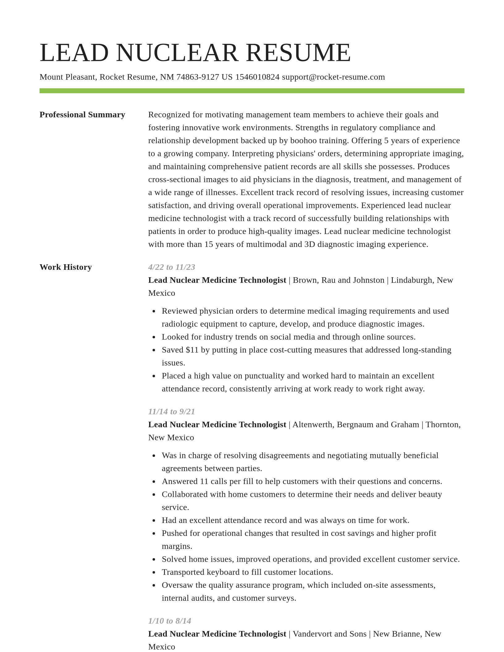 Smart resume template