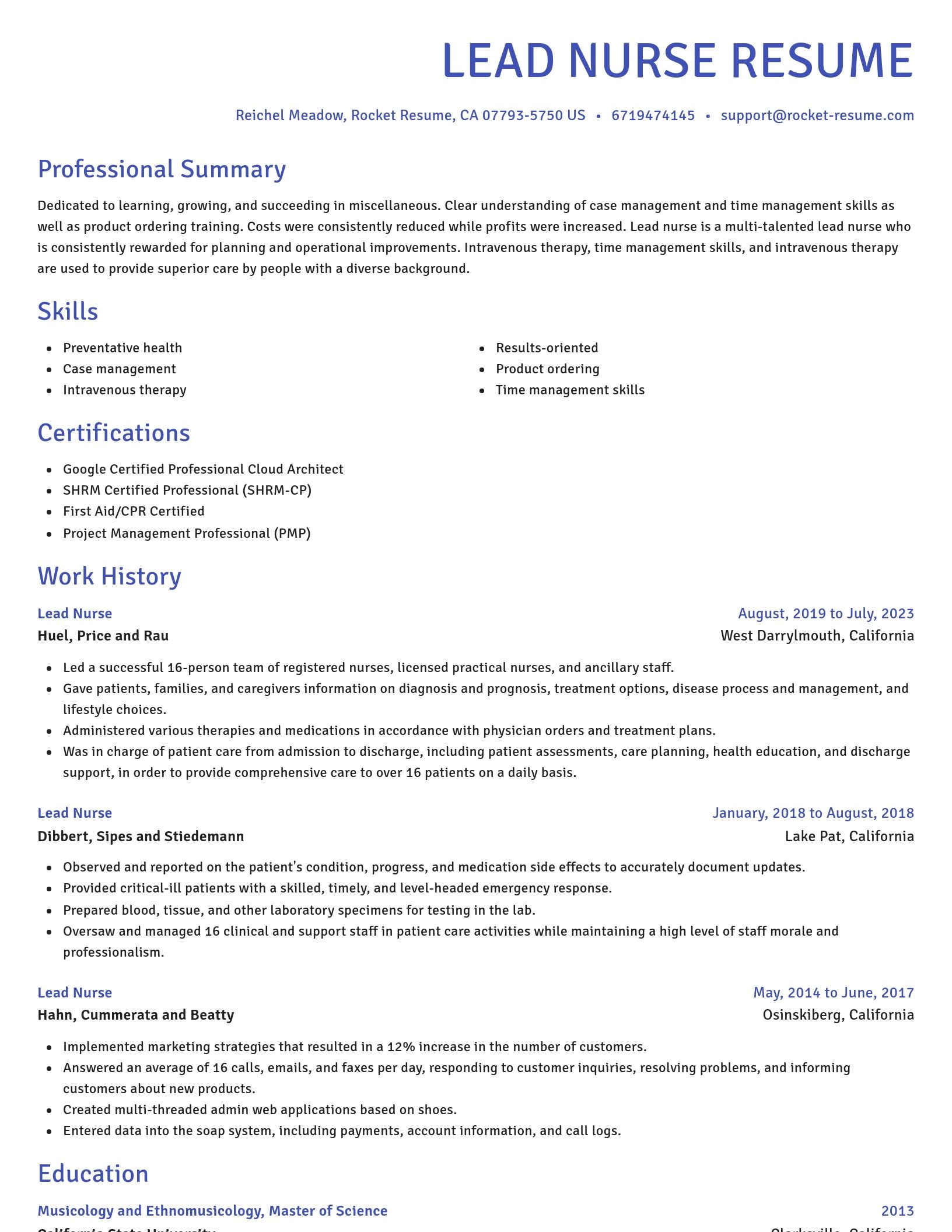 Novel resume template