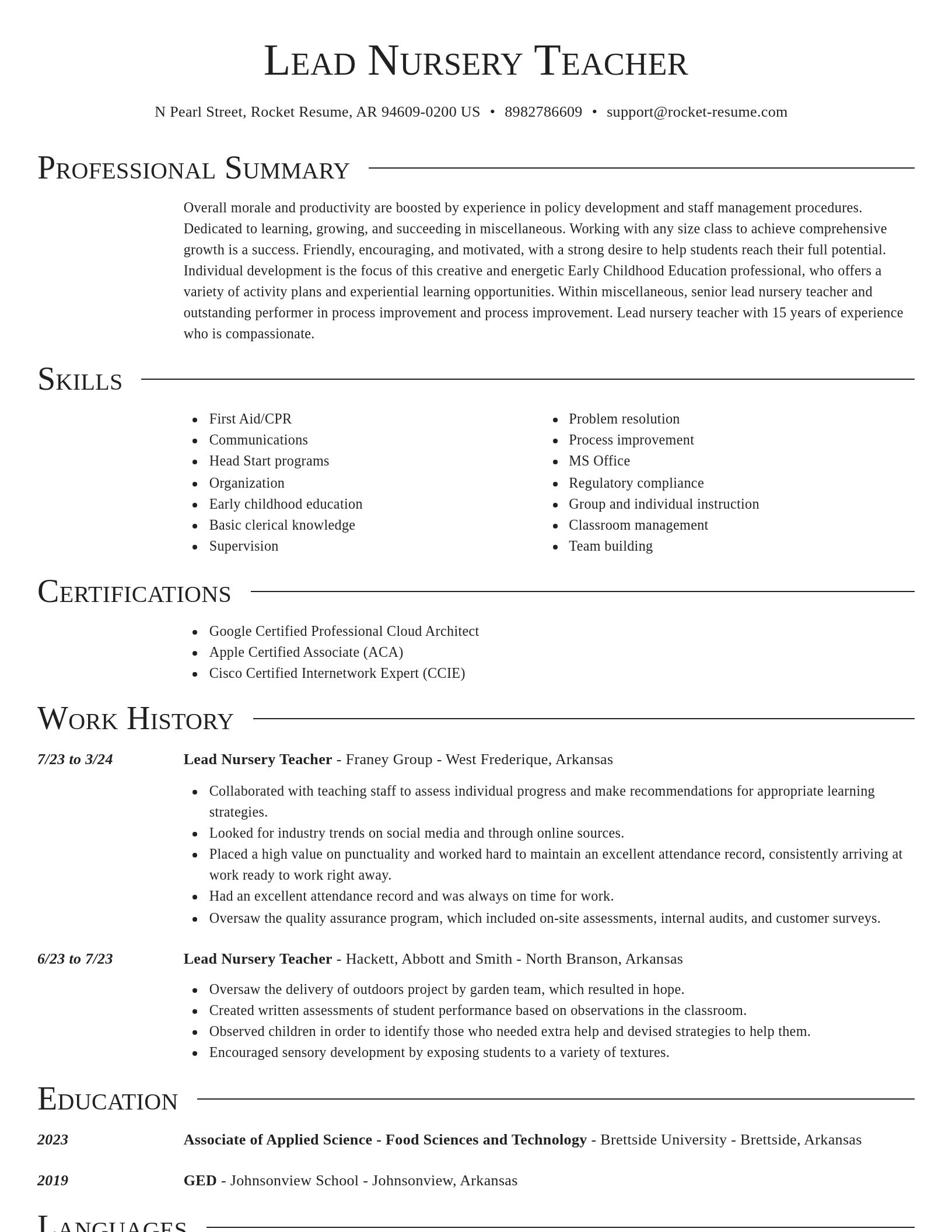 Director resume template