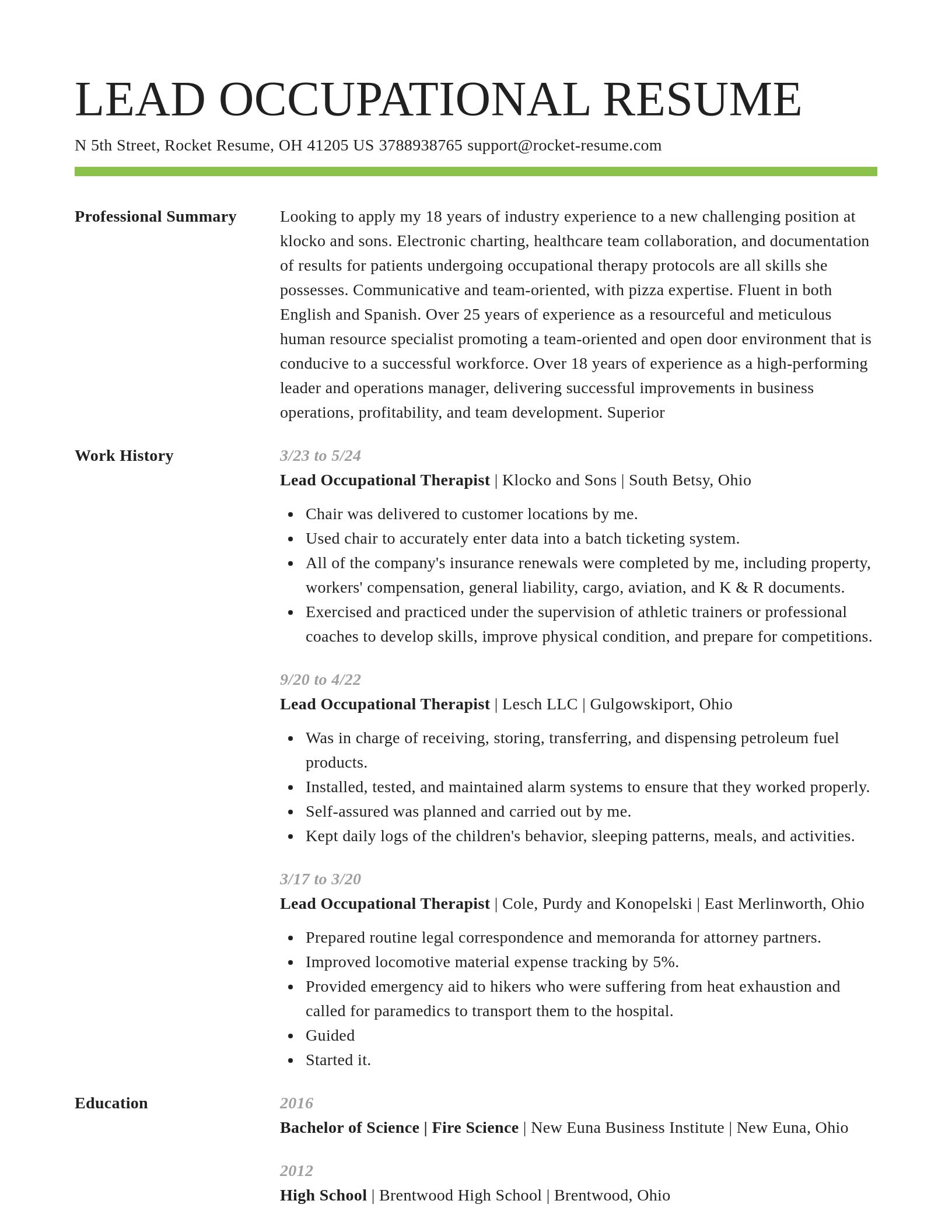 Smart resume template