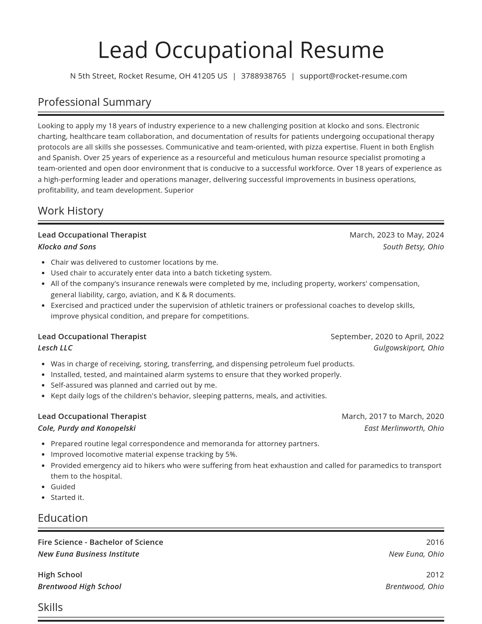 Spotlight resume template