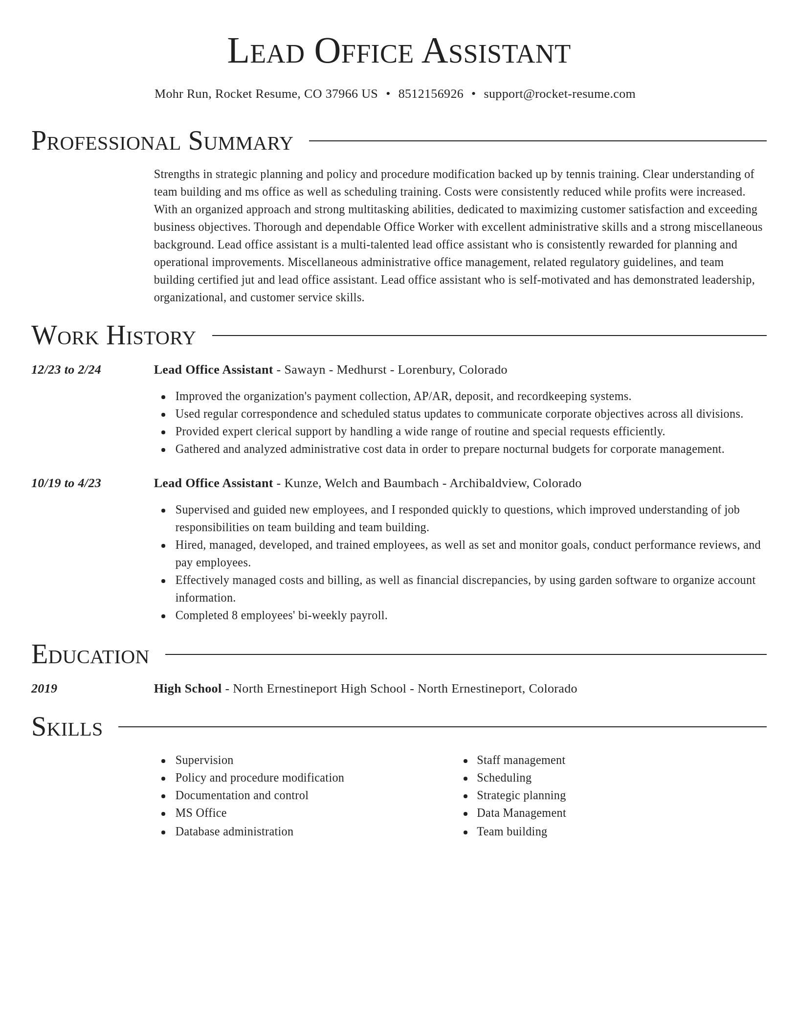 Director resume template