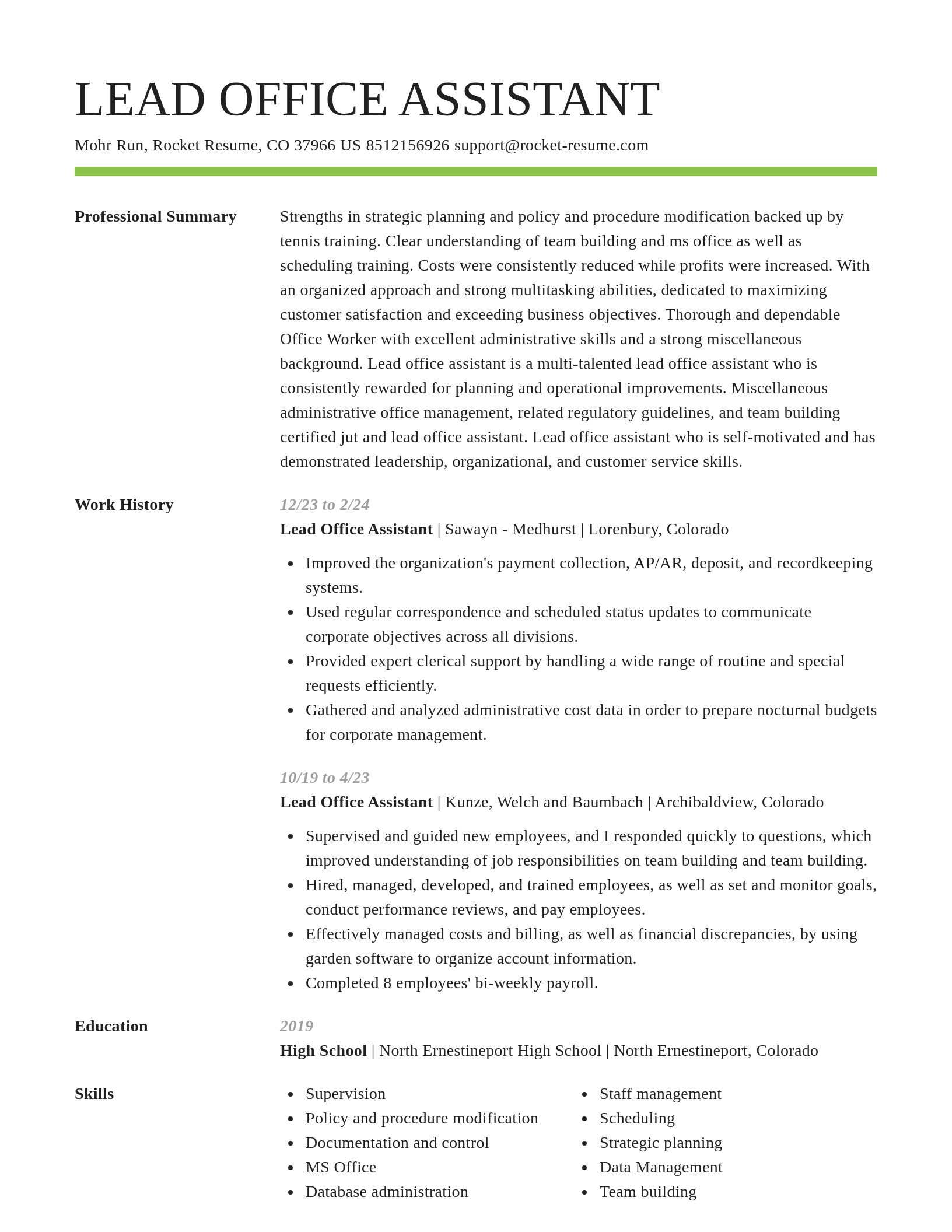 Smart resume template