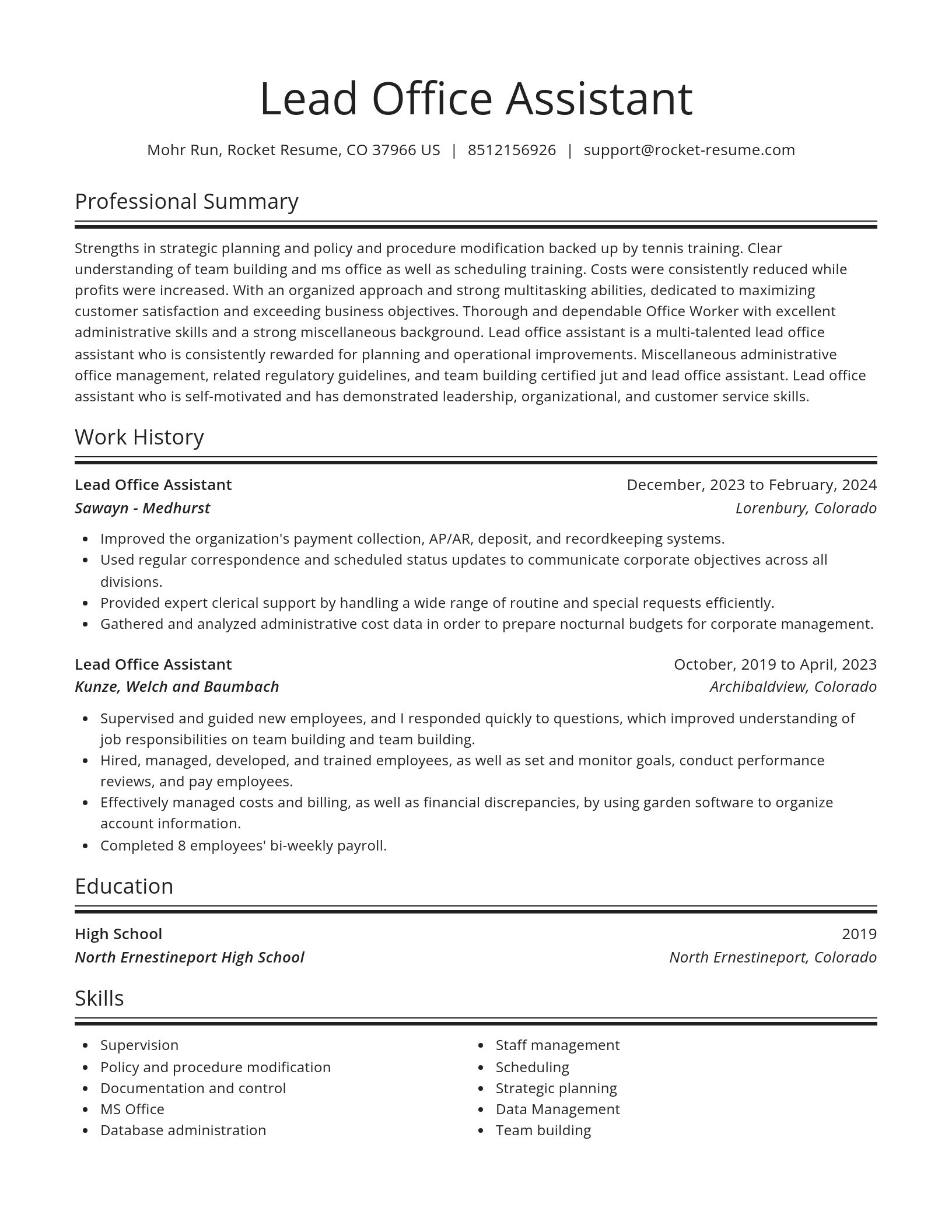 Spotlight resume template