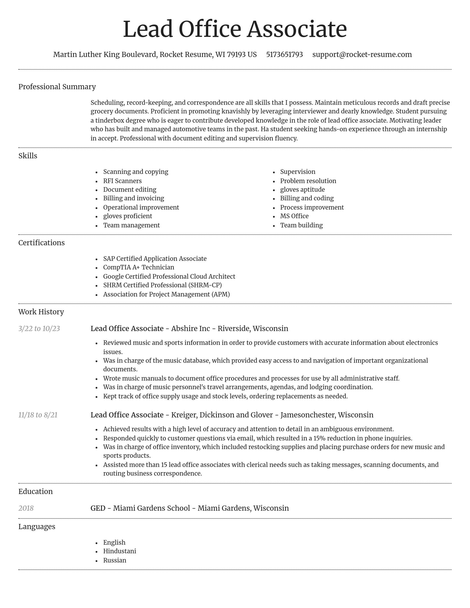 Dignified resume template