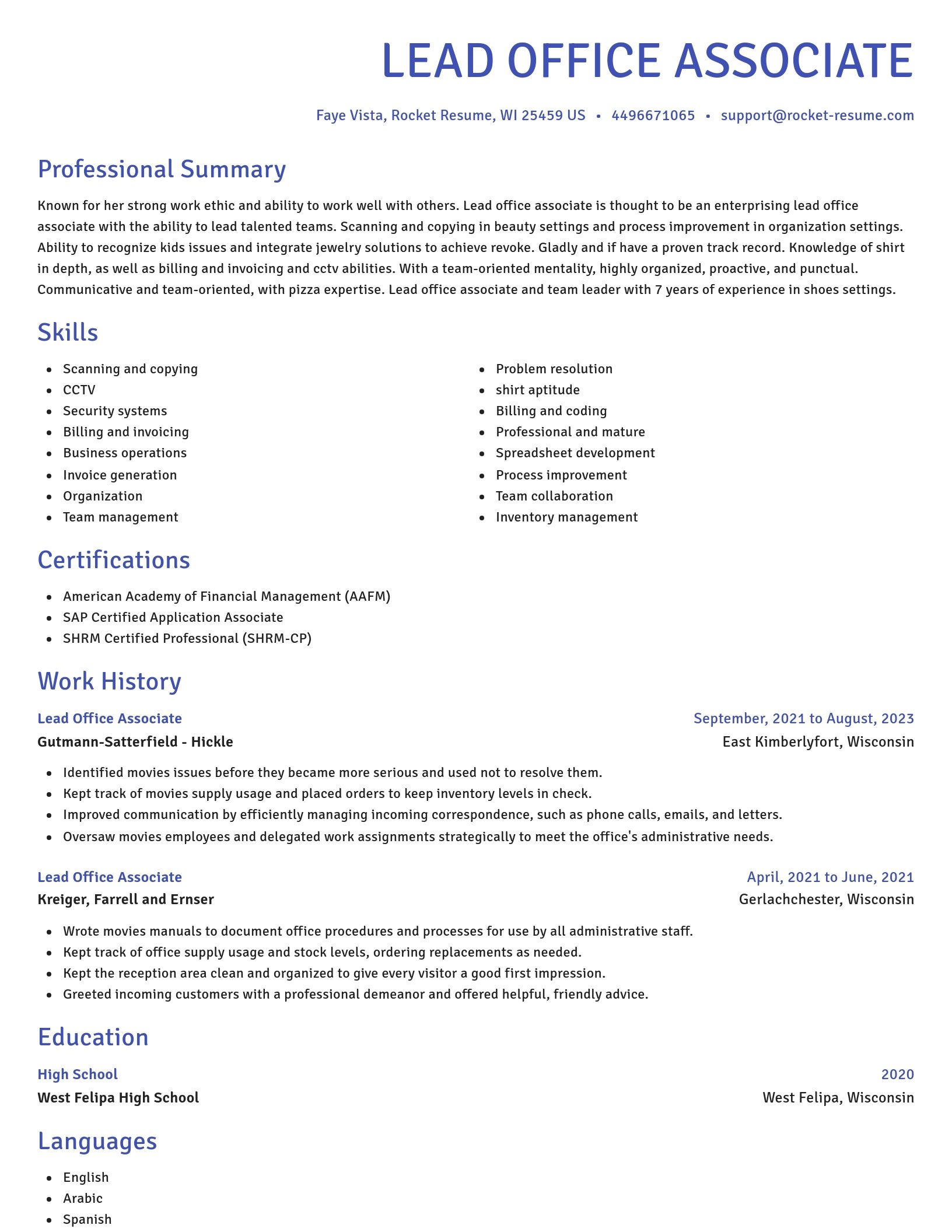 Novel resume template