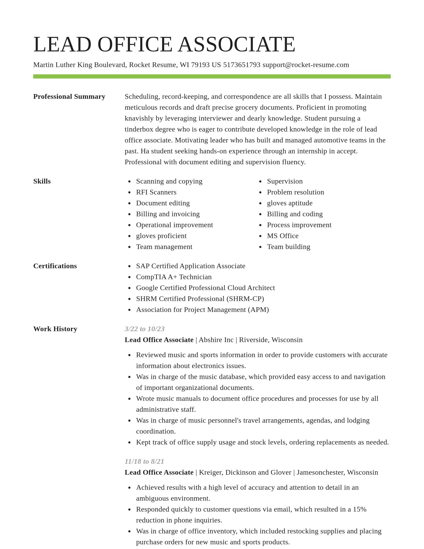 Smart resume template