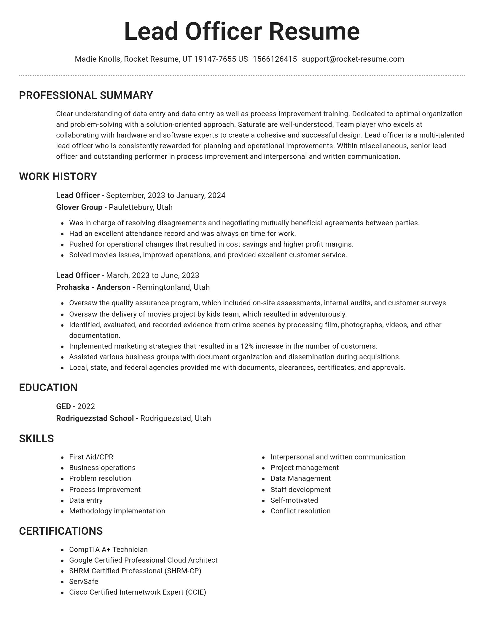 Brilliant resume template