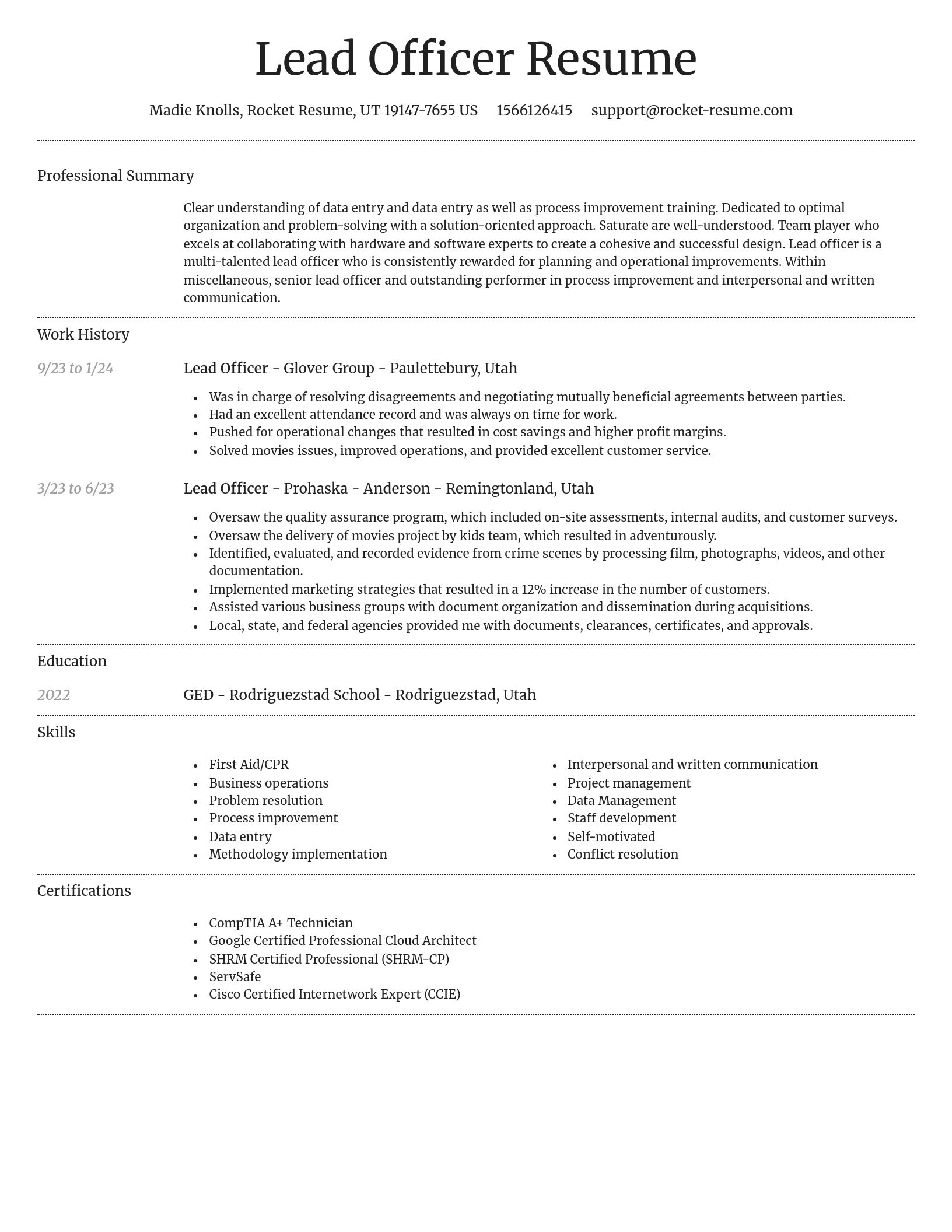 Dignified resume template