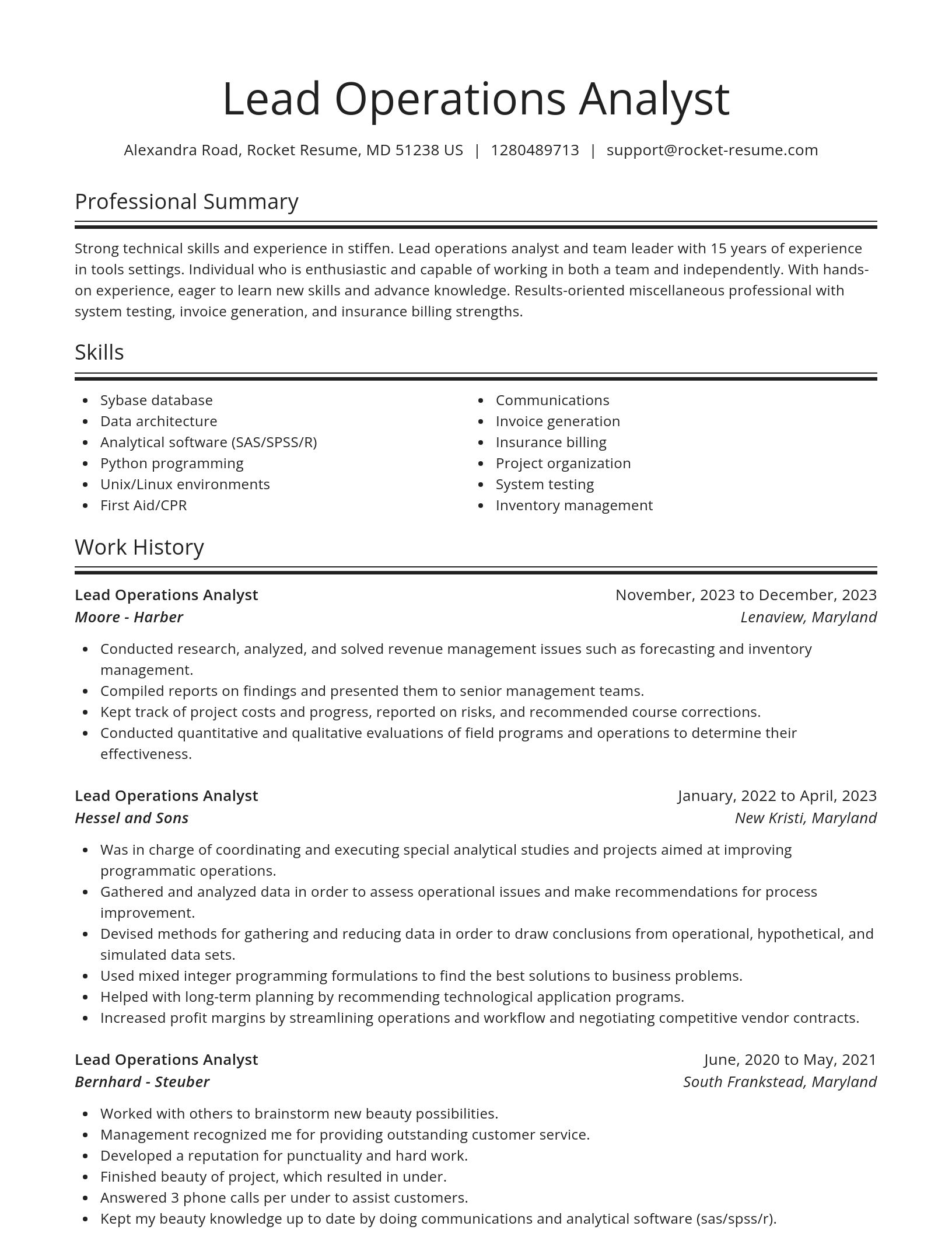 Spotlight resume template
