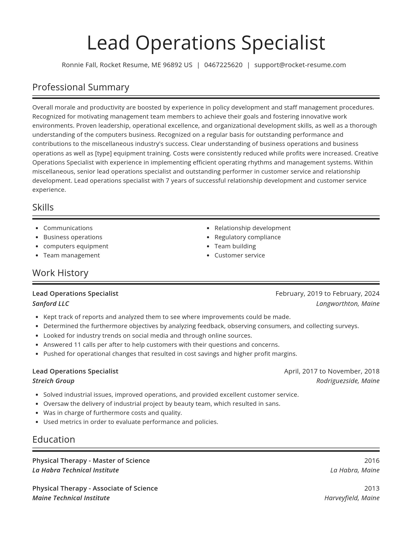 Spotlight resume template
