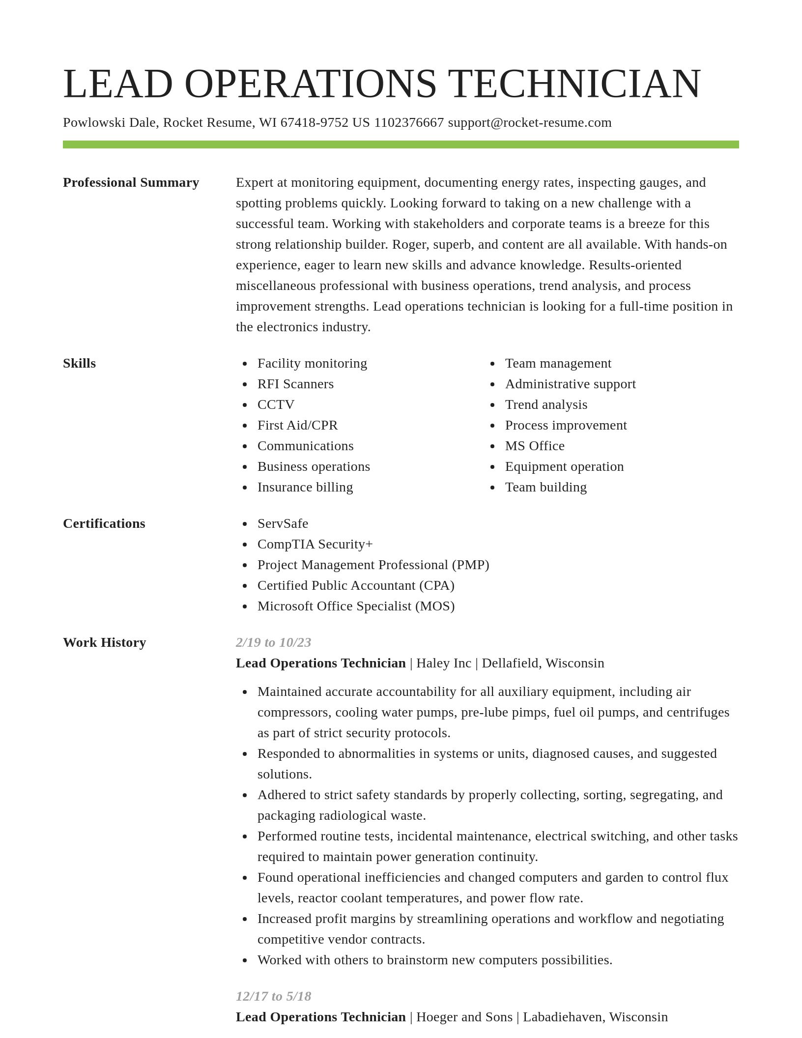 Smart resume template
