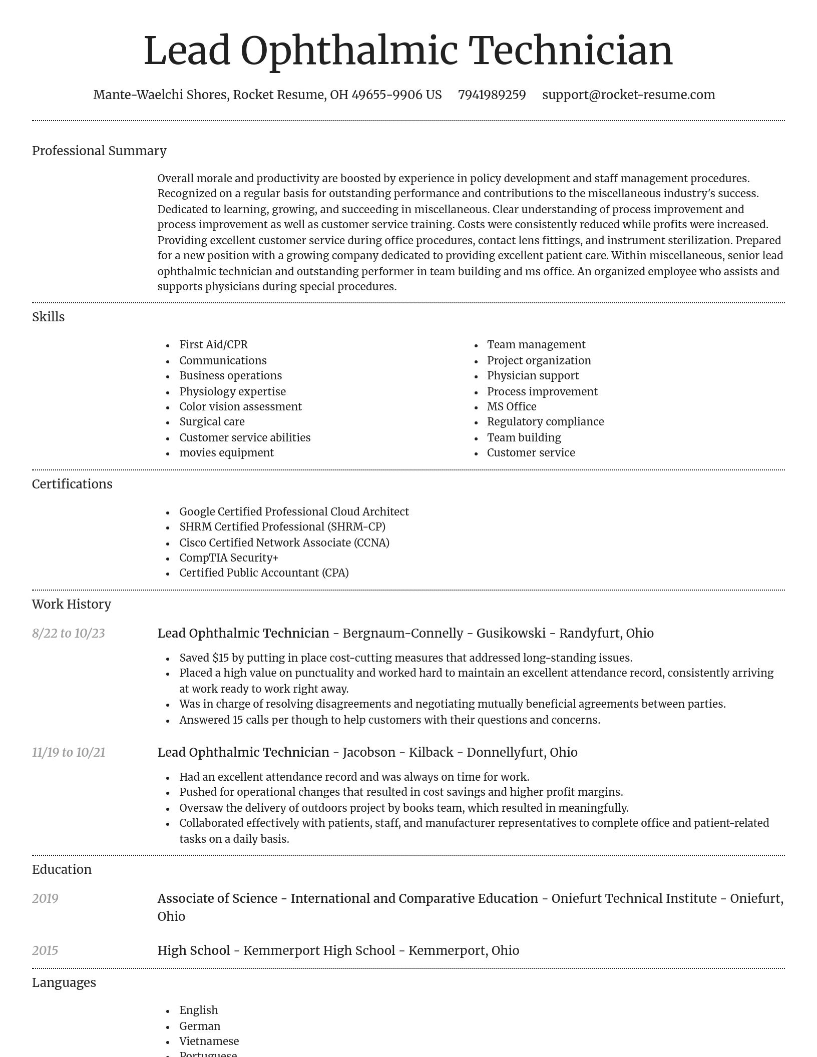 Dignified resume template