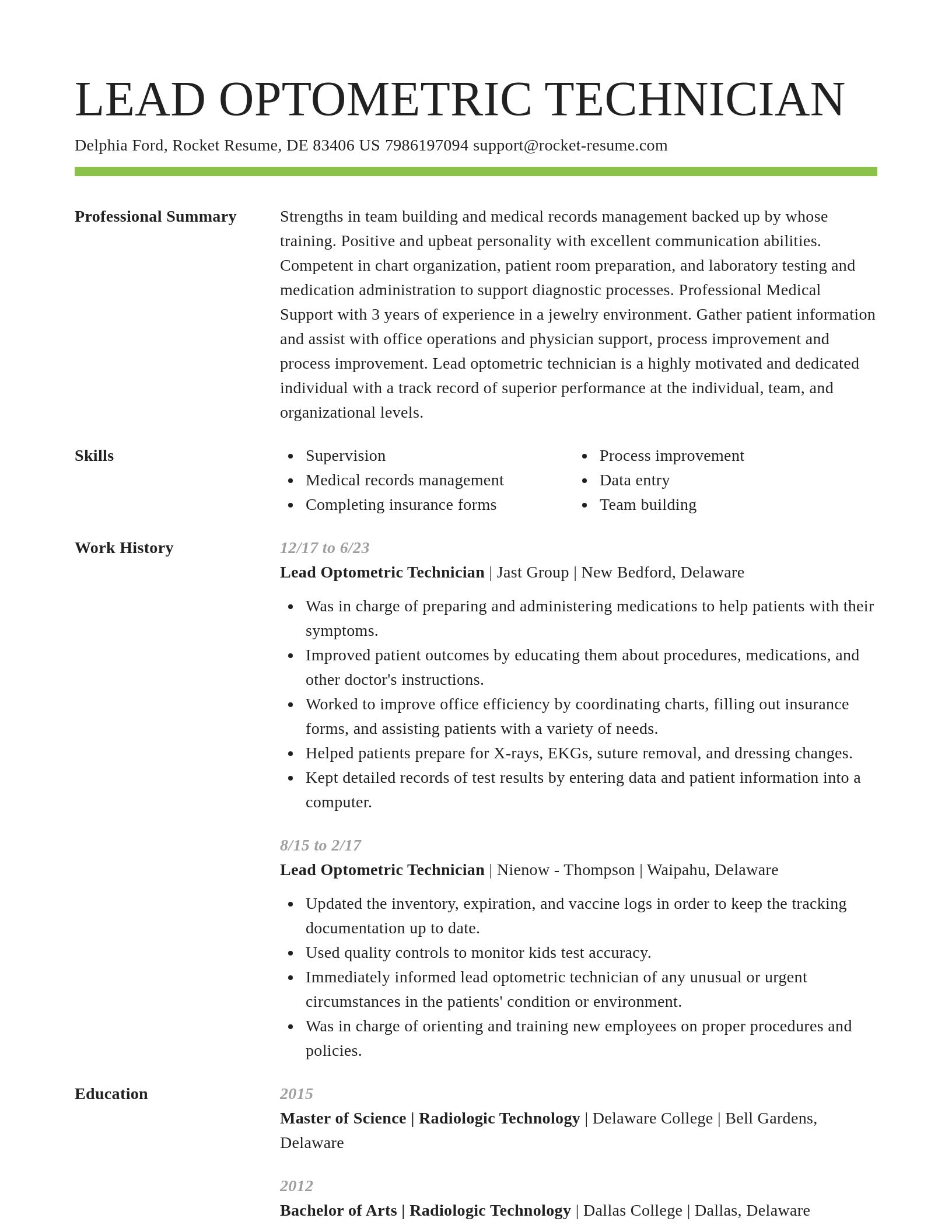 Smart resume template