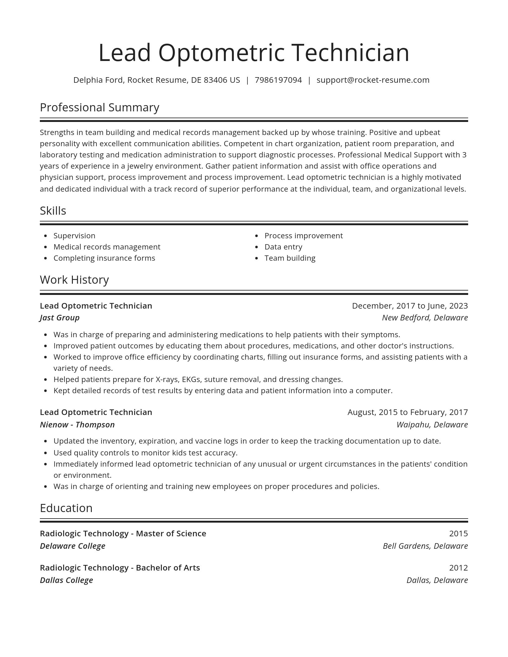 Spotlight resume template