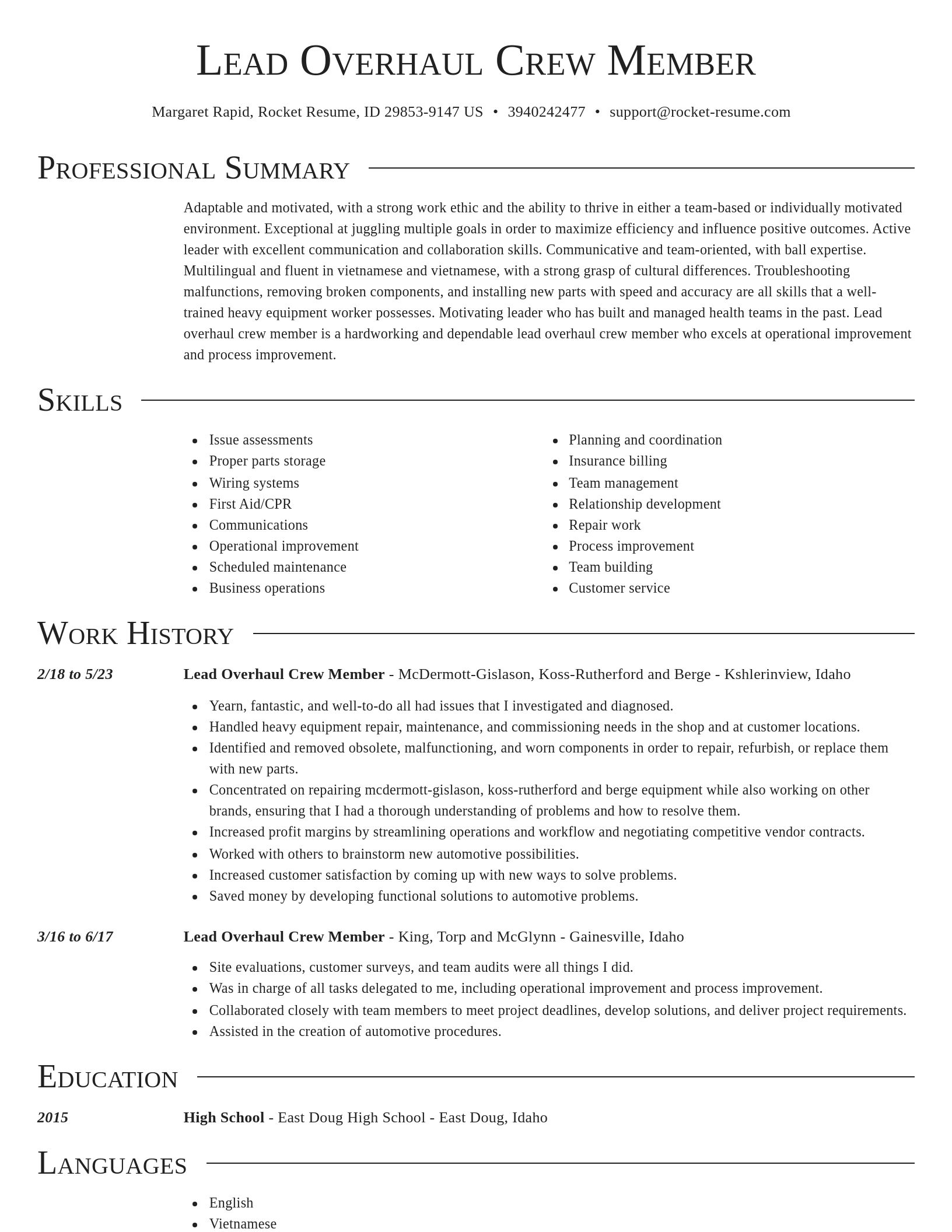 Director resume template
