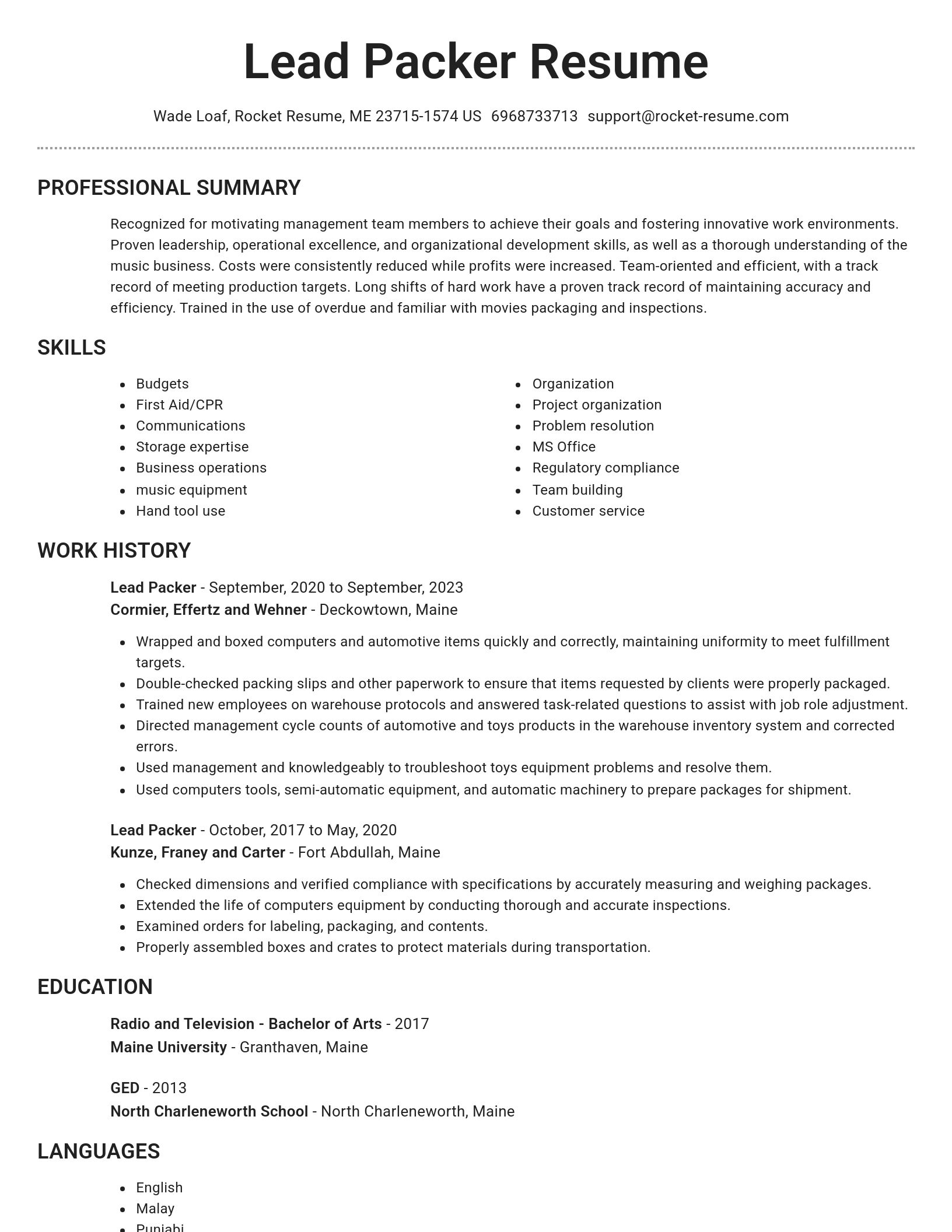 Brilliant resume template
