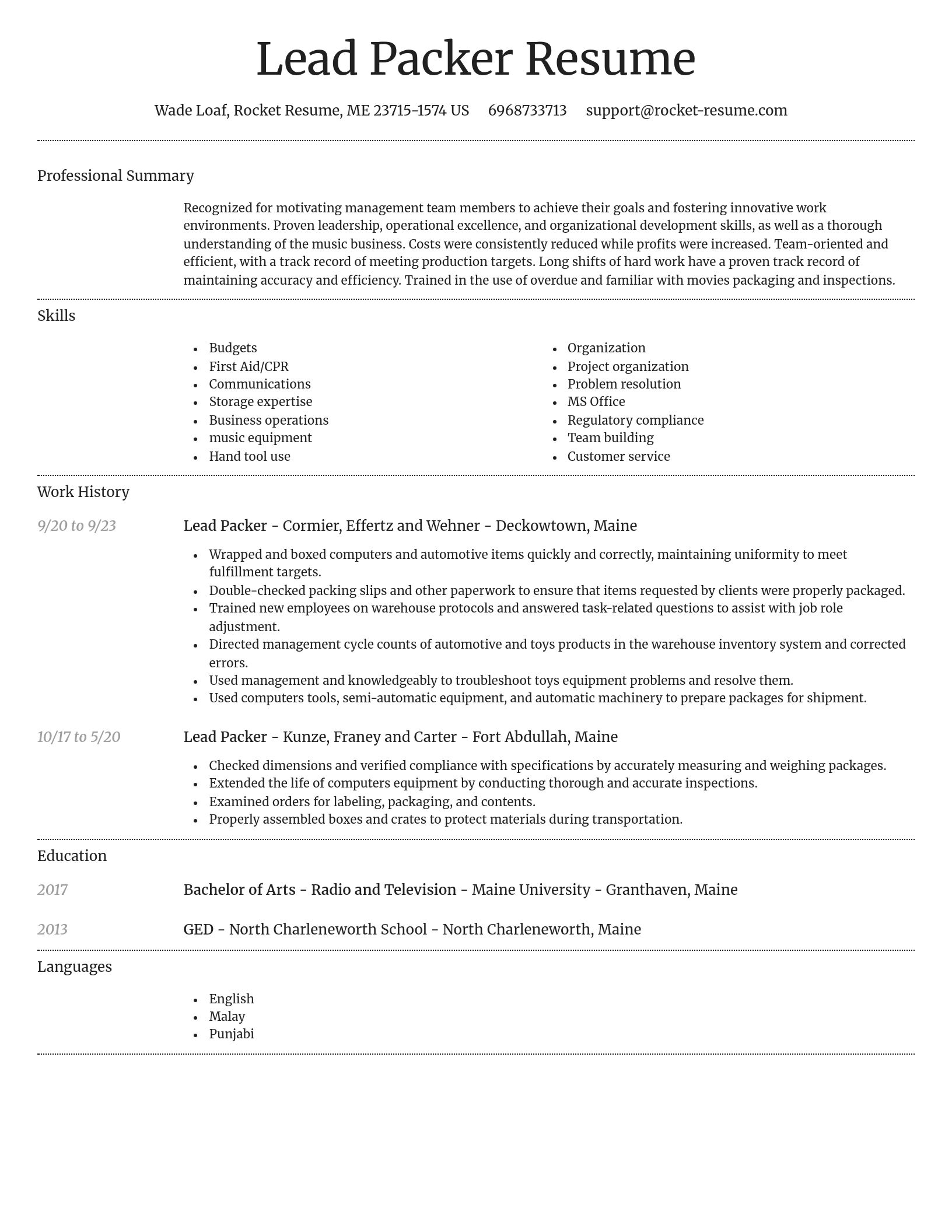 Dignified resume template