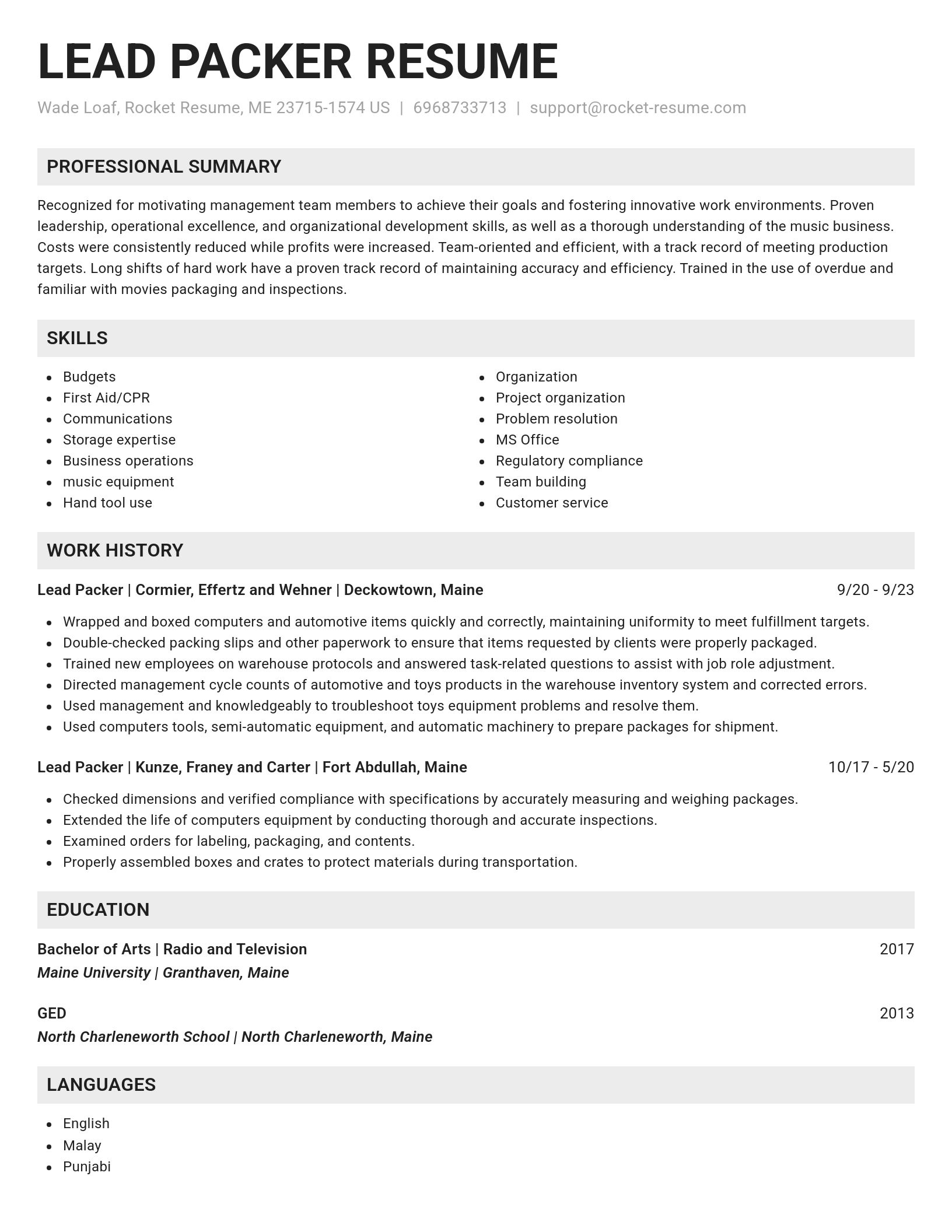 Genius resume template