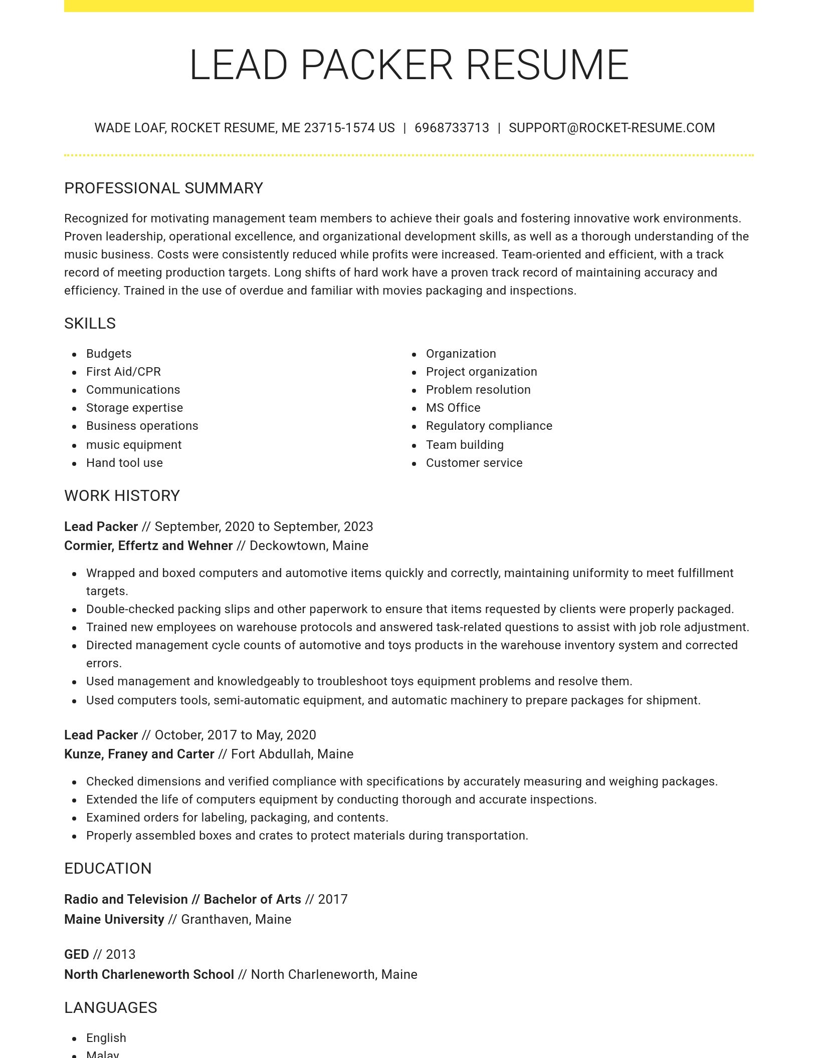 Grand resume template
