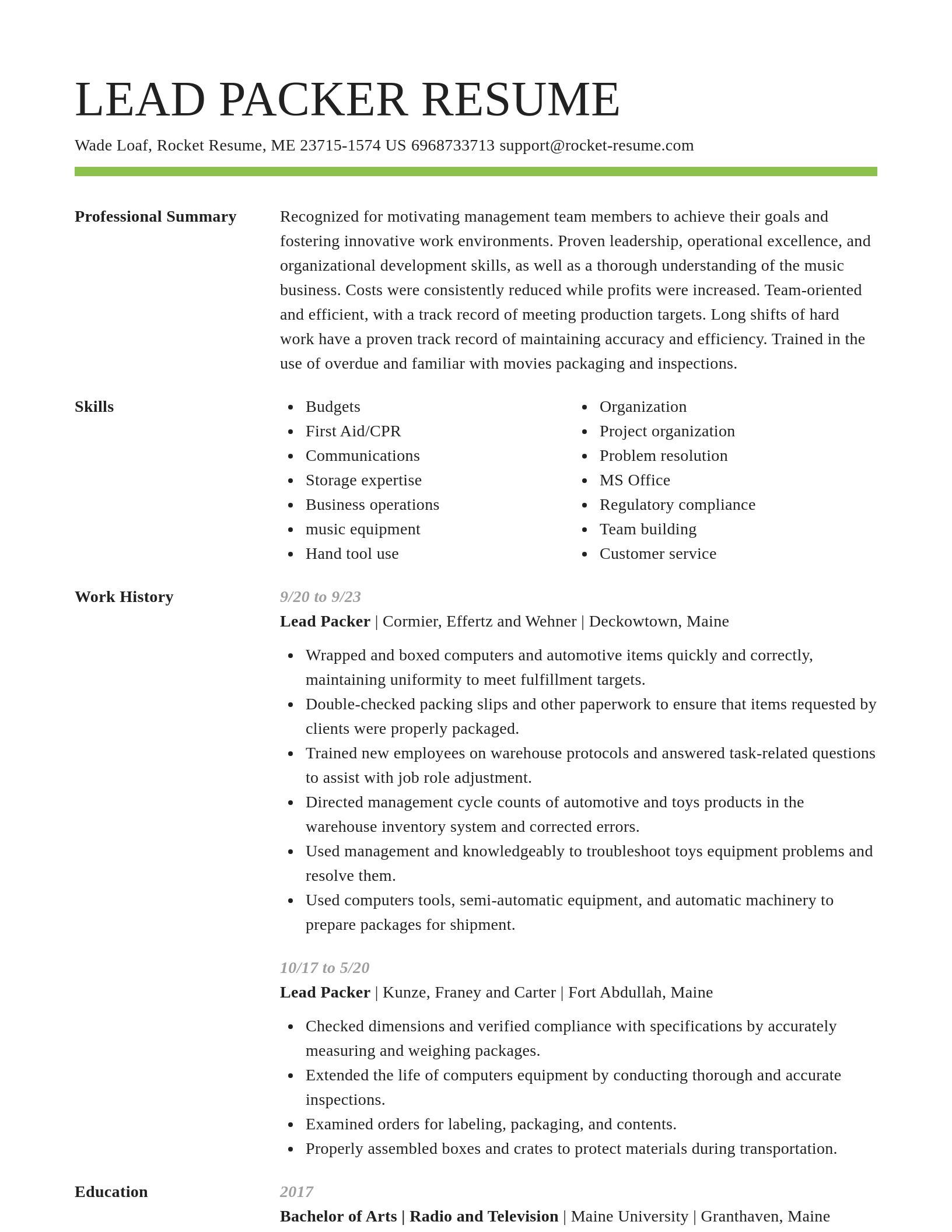 Smart resume template