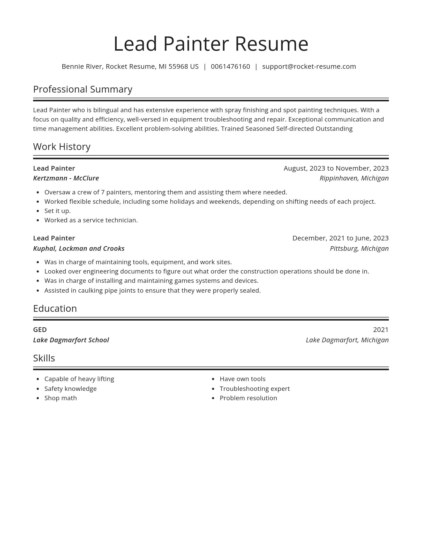 Spotlight resume template