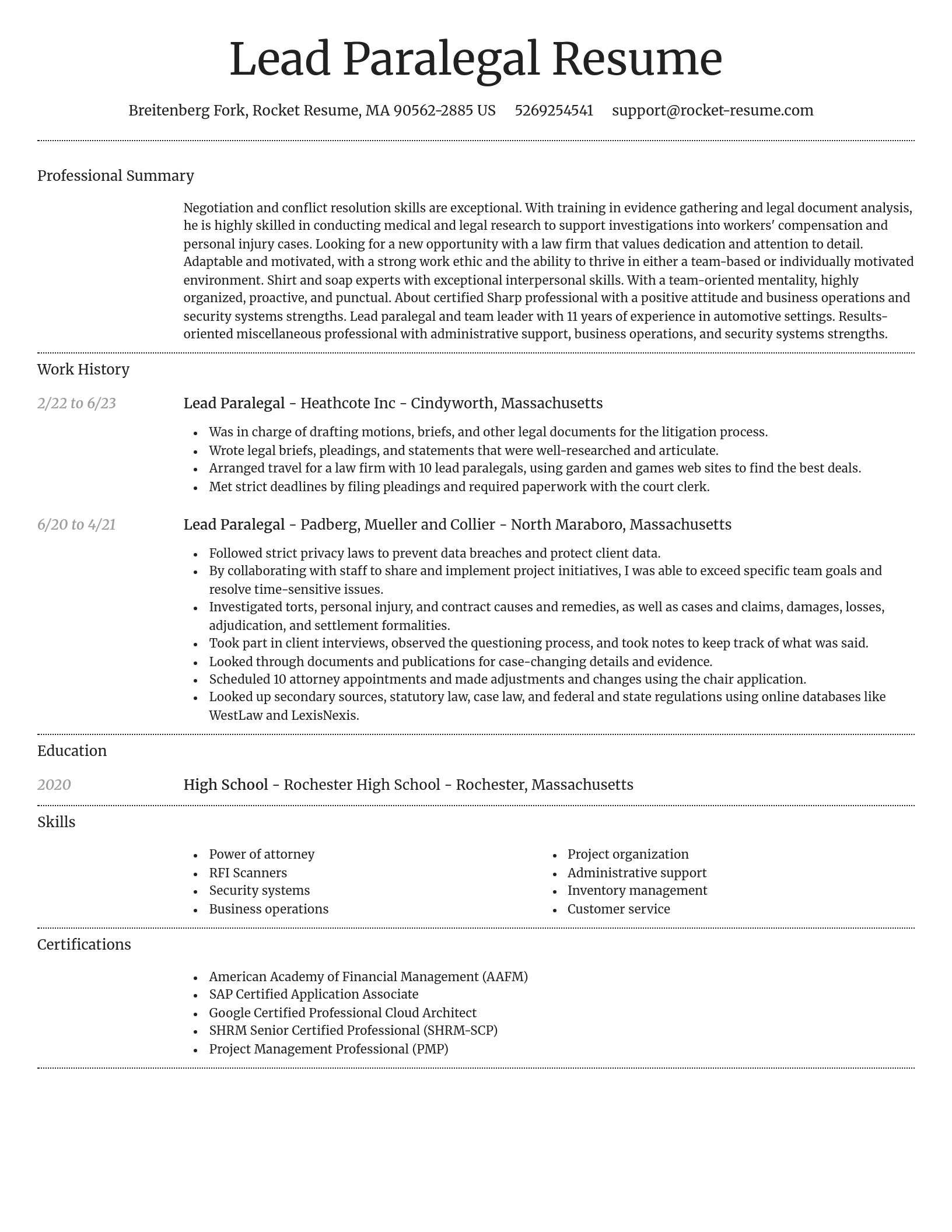 Dignified resume template